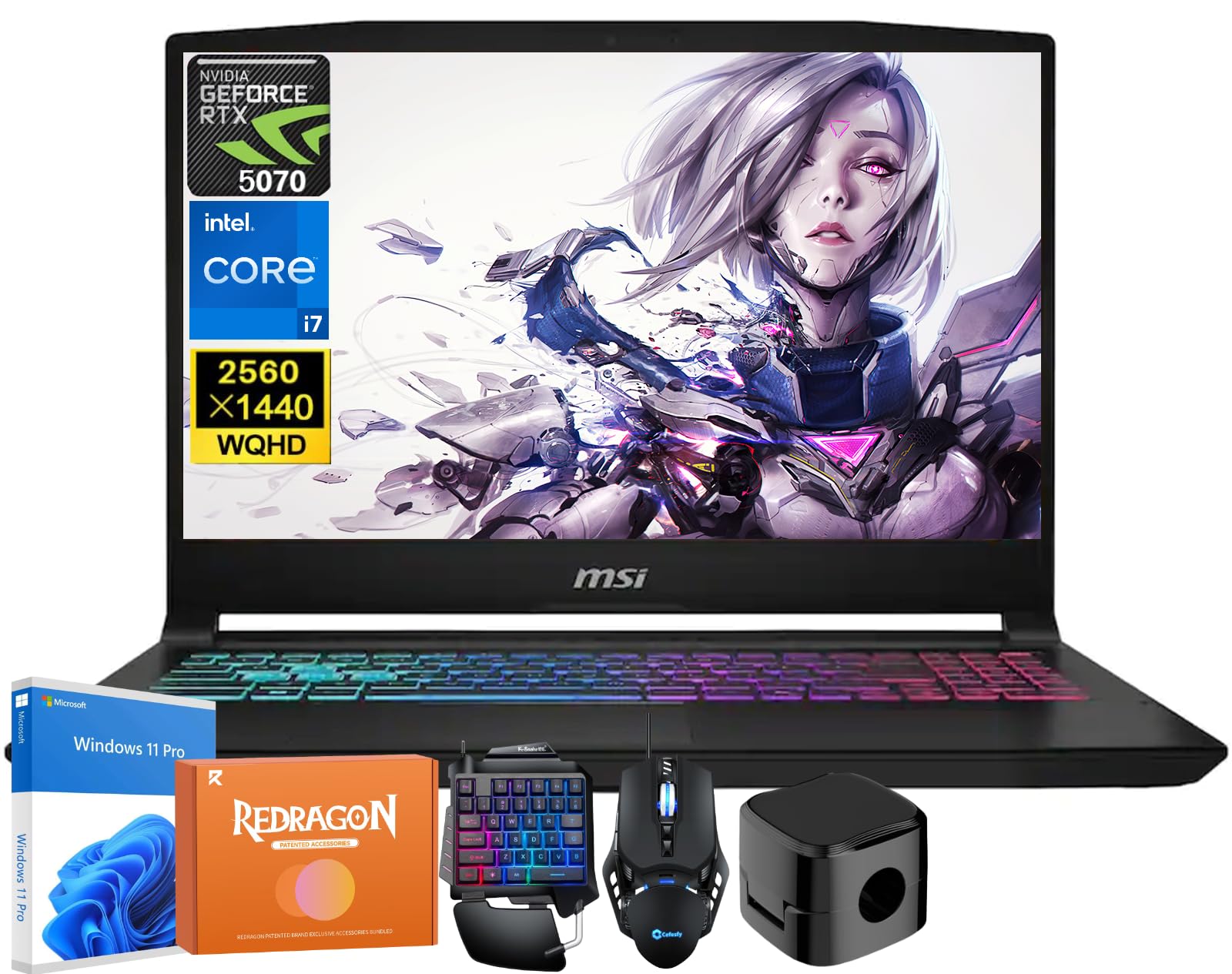 MSI Katana 15HX Gaming Laptop, NVIDIA GeForce RTX 5070 8GB GDDR7, 14th Gen Intel Core i7-14650HX, 15.6 165Hz QHD (2560x1440) Dis