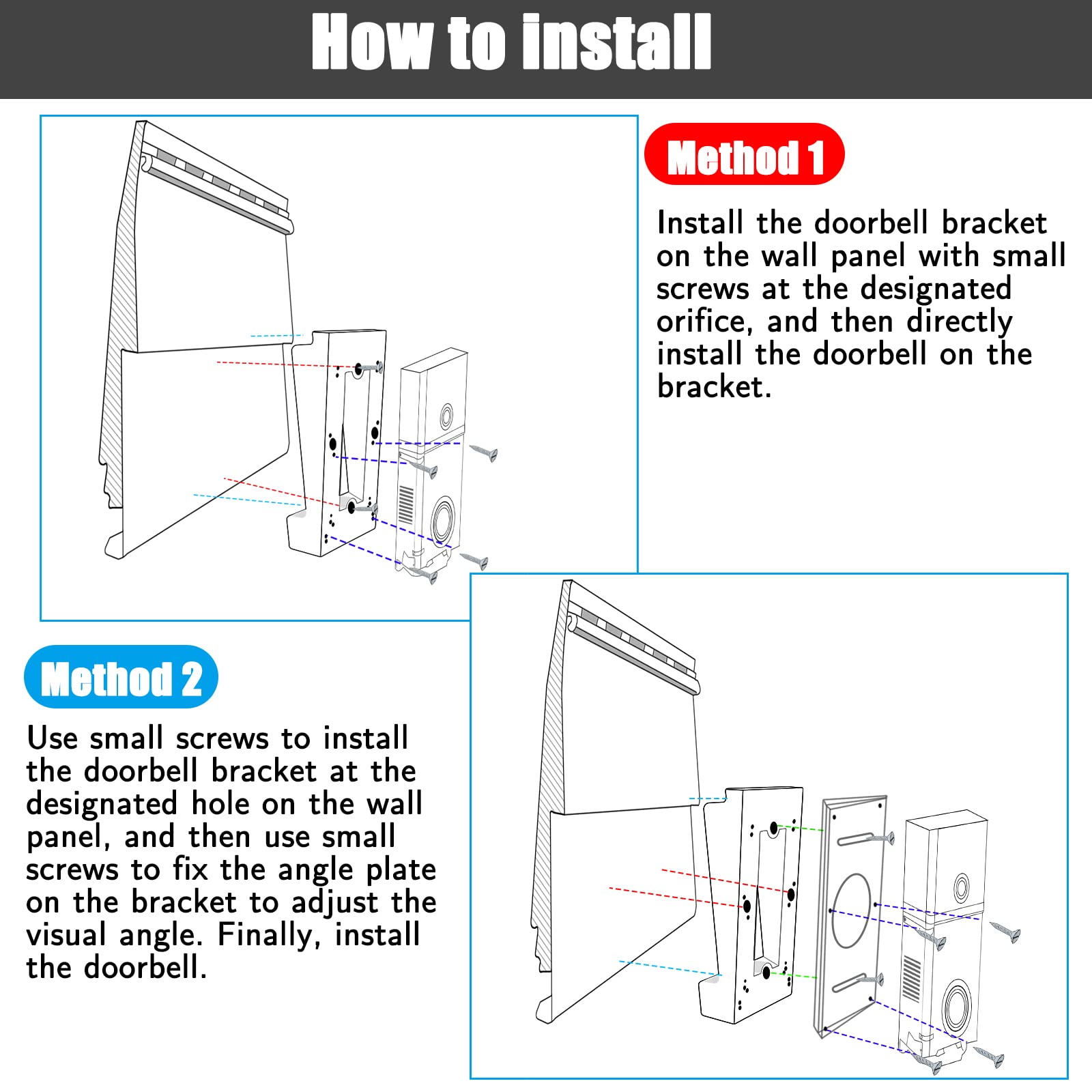 Wopuzr Vinyl Siding Angle Adjustment Mount Compatible With Video Doorbell/Video Doorbell 2,3,4,3Plus(4'' Standard Vinyl Siding O