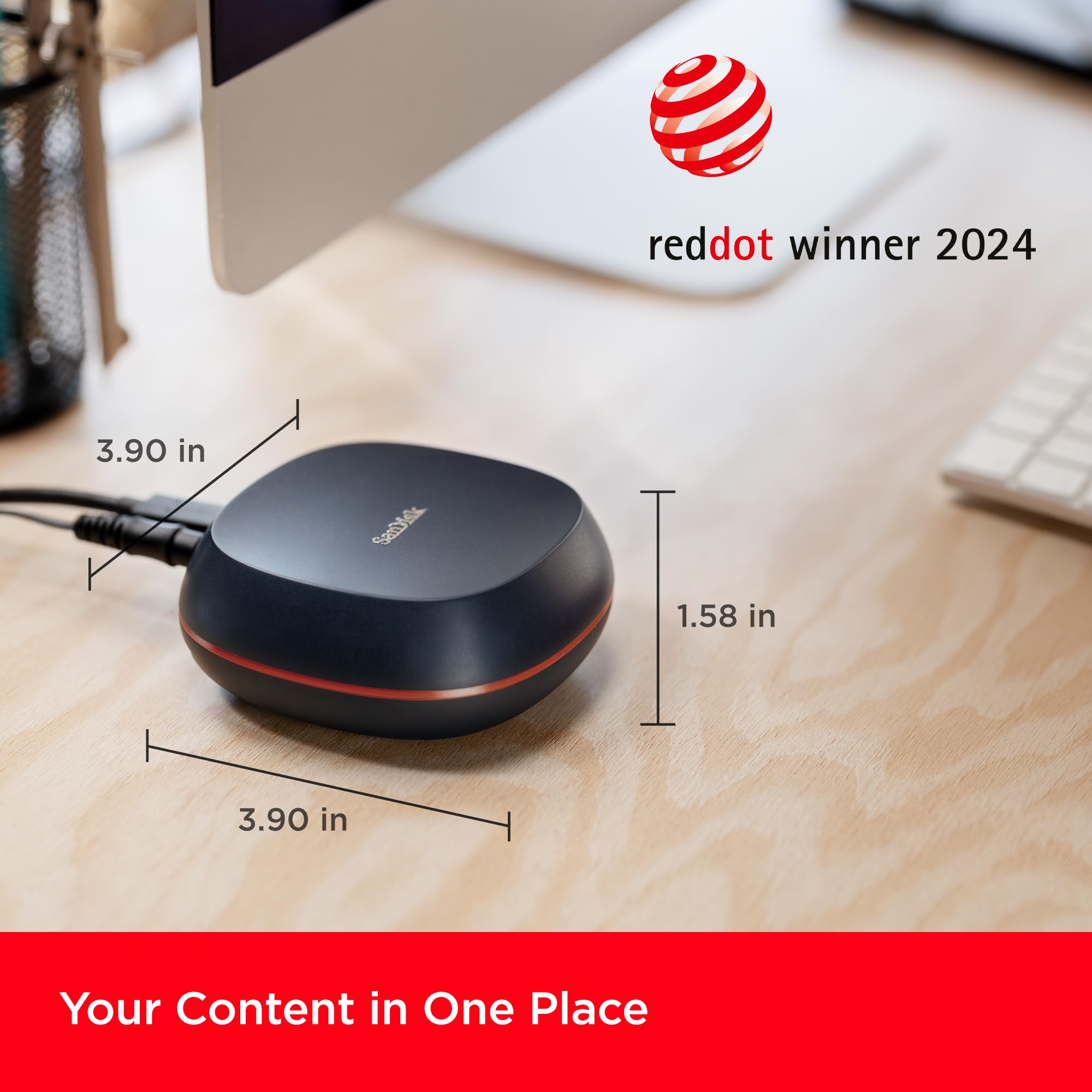 Sandisk 4Tb Desk Drive Ssd - Desktop External Solid State Drive, Up To 1000Mb/S, Usb-C, Usb 3.2 Gen 2 - Sdssdt40-4T00-Na25