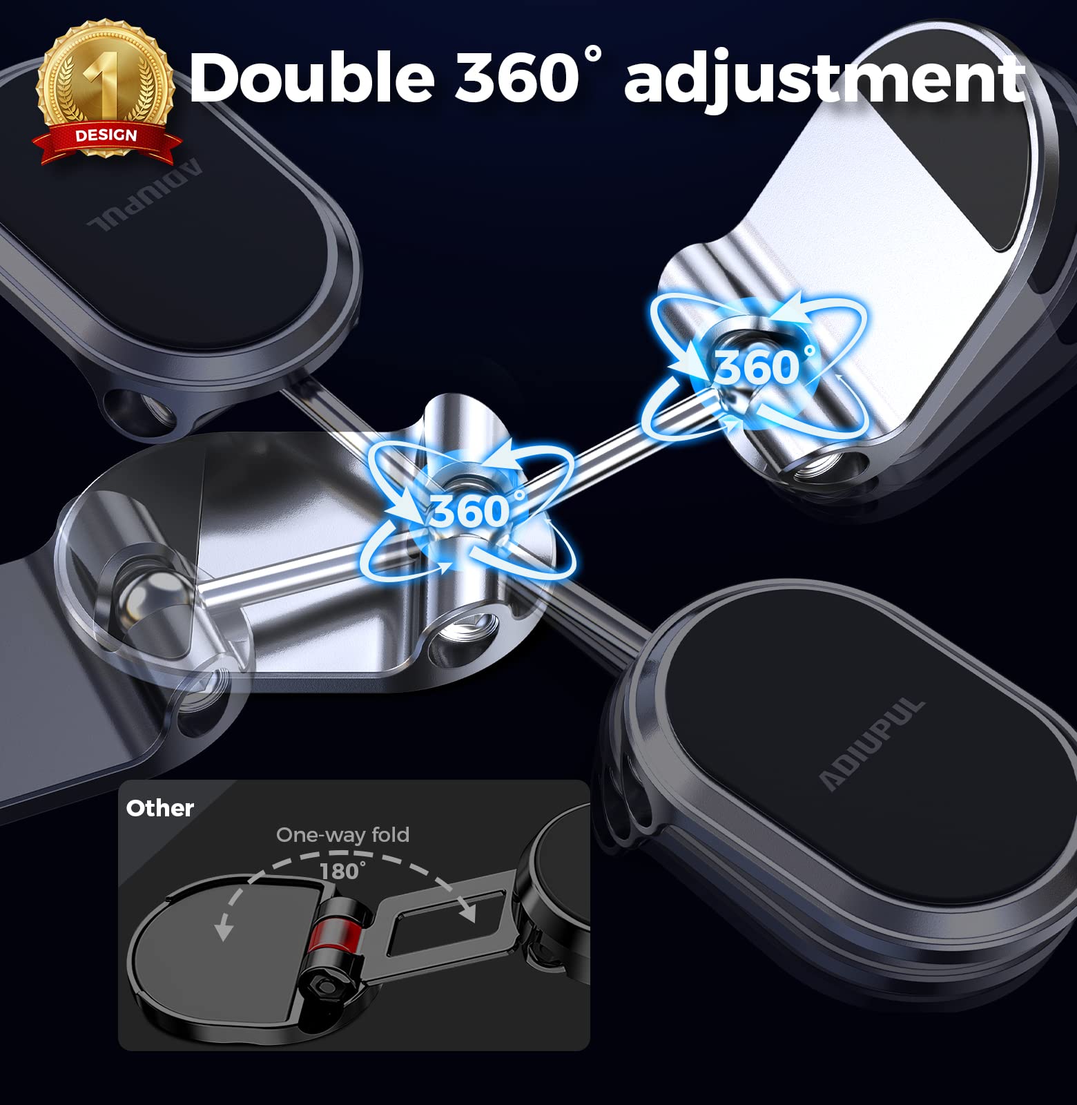 Magnetic Phone Holder For Car Metal Upgrade 6X Magnets Phone Mount Double 360