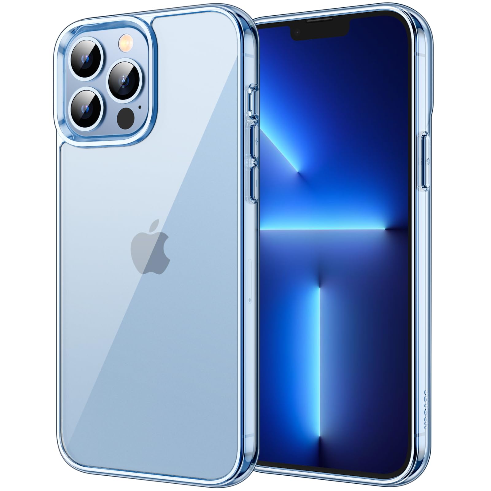 Jetech Case For Iphone 13 Pro Max 6.7 Inch, Non Yellowing Shockproof Phone Bumper Cover, Anti Scratch Clear Back (Sierra Blue)