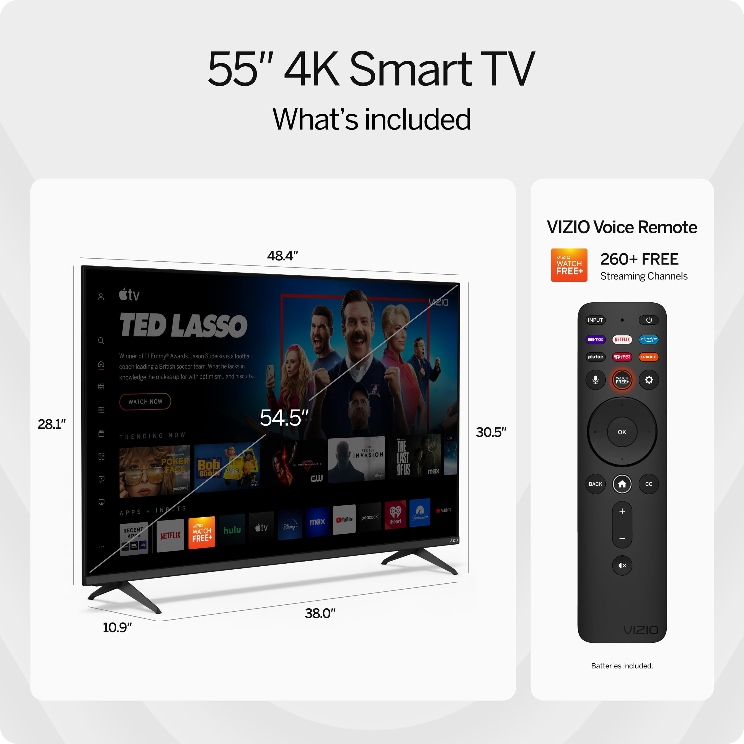 Vizio 55-Inch V-Series 4K Led Hdr Smart Tv W/Dolby Vision, Wifi 6E, Bluetooth Headphone Capable, Gaming Engine & Alexa Compatibi