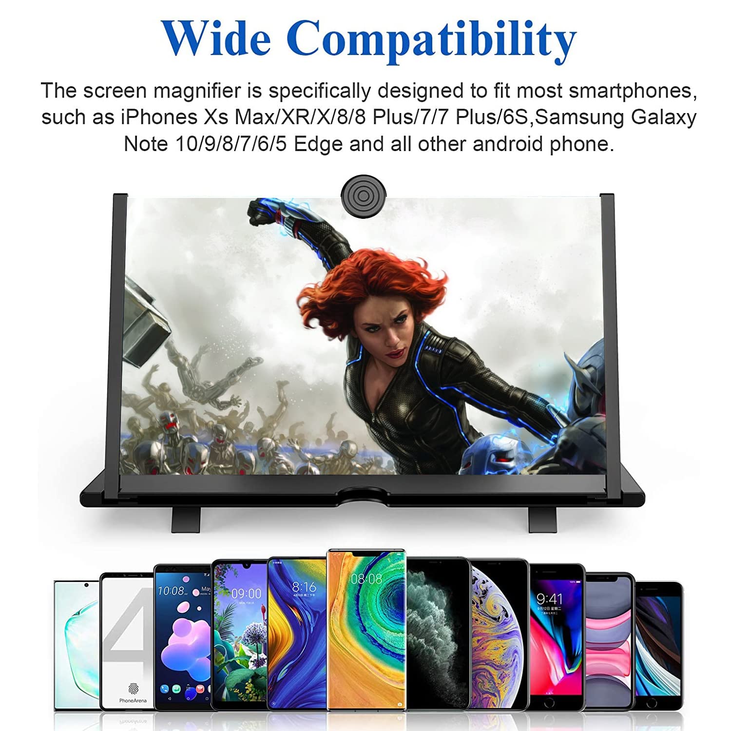 16' Screen Magnifier For Cell Phone   3D Hd Magnifing Screen Enlarger Projector For Movies Videos And Gaming   Foldable Phone Stand Holder With Screen Amplifier Compatible With All Smartphones