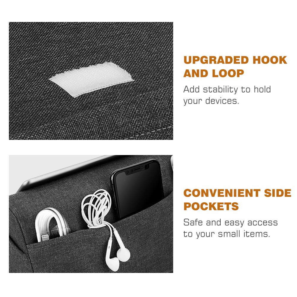 MoKo Tablet Pillow Stand, Soft Bed Pillow Holder Xmas Gift for up to 11' Pad, Compatible with iPad 10th,iPad Pro 11, New iPad Air 4/3, iPad Pro 11/10.5/9.7, Mini 5 4, Galaxy Tab S6/ S7 11', Space Gray