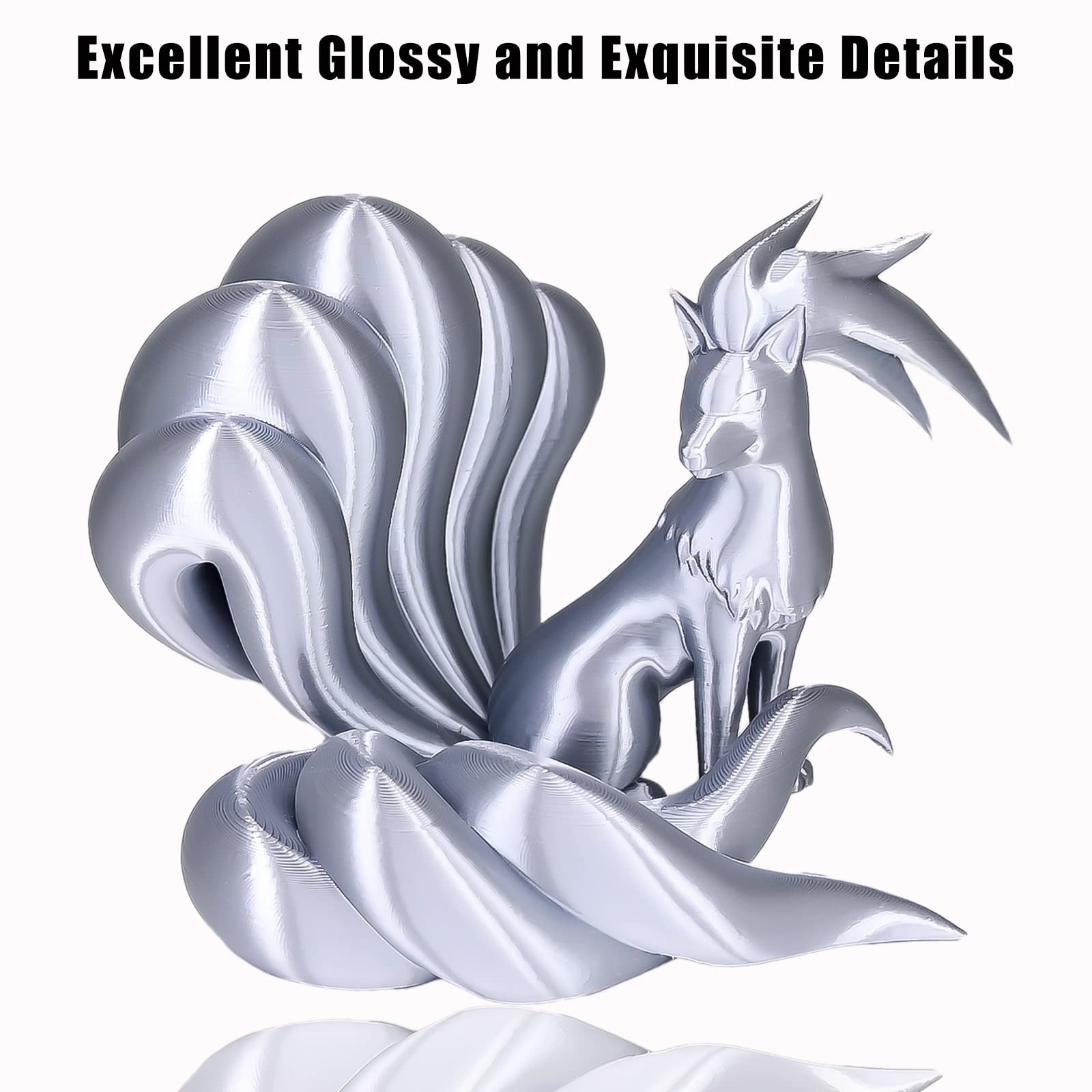 Ovv3D Silk Pla Filament 1.75Mm, Upgrade Silver Pla Filament 3D Printer Filament, Silk Silver Metal 3D Printing Filament, 3D Fila