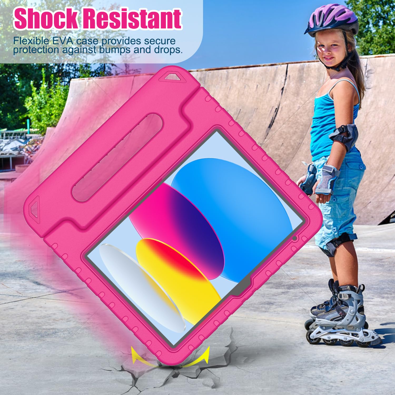 Avawo Ipad 10Th Generation Kids Case 2022, New Ipad 10.9 Inch Case, Shockproof, Portable Handle Stand Protective Kids Cover With