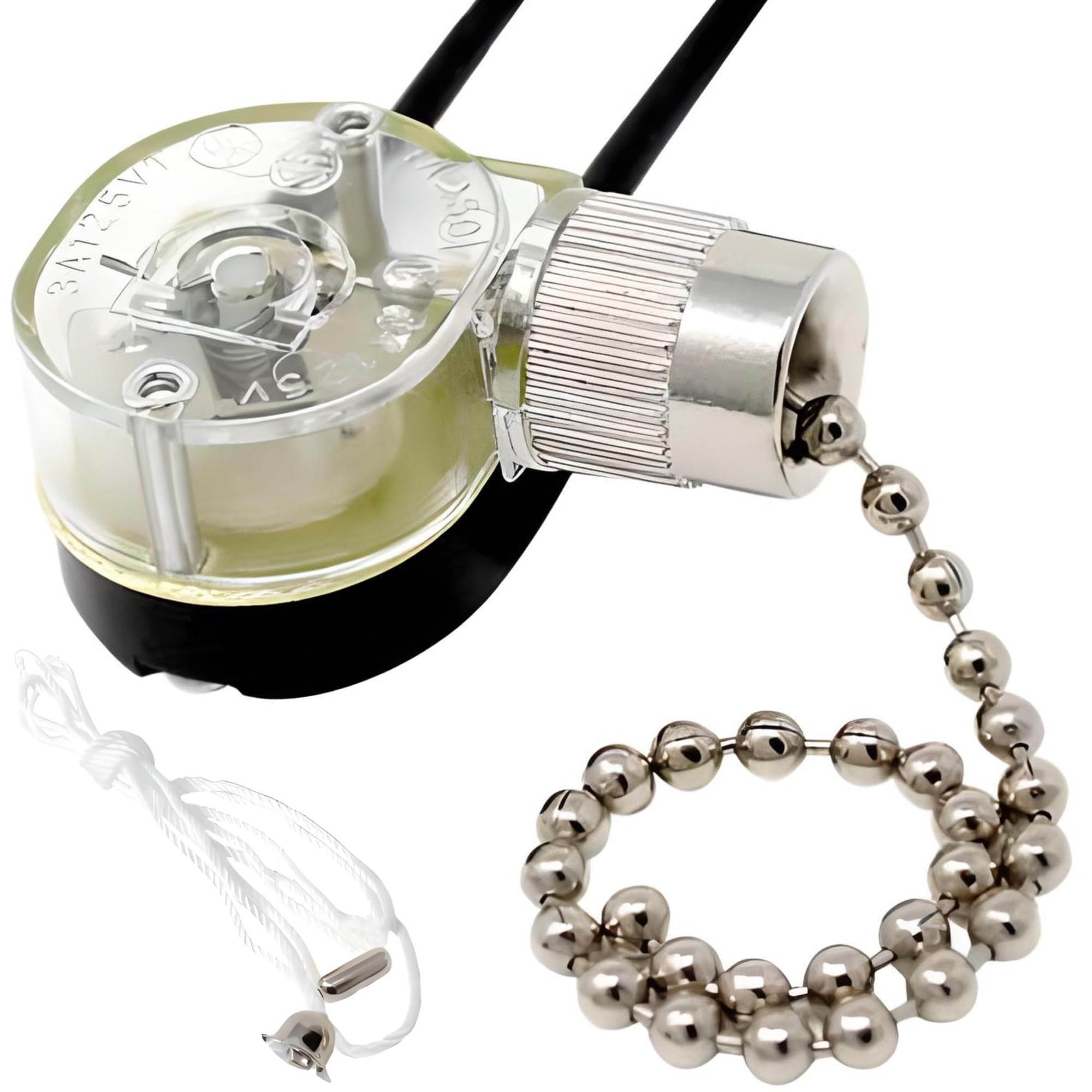 Ceilingfanswitch Zing Ear Ze 109 Ceiling Fan Light Lamp Canopy Replacement Pull Chain Switch   Nickel Finish