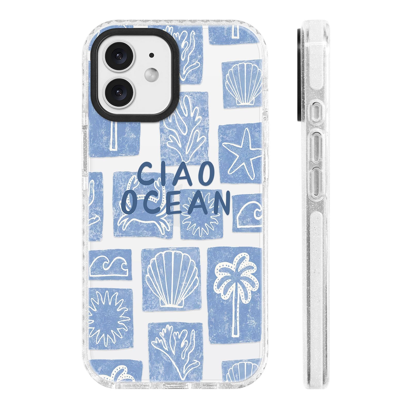 ChiCs-Flaura for iPhone 12 & iPhone 12 Pro Case [Military-Grade Drop Protection/Nautical Soft TPU Protective/Camera Protection/f