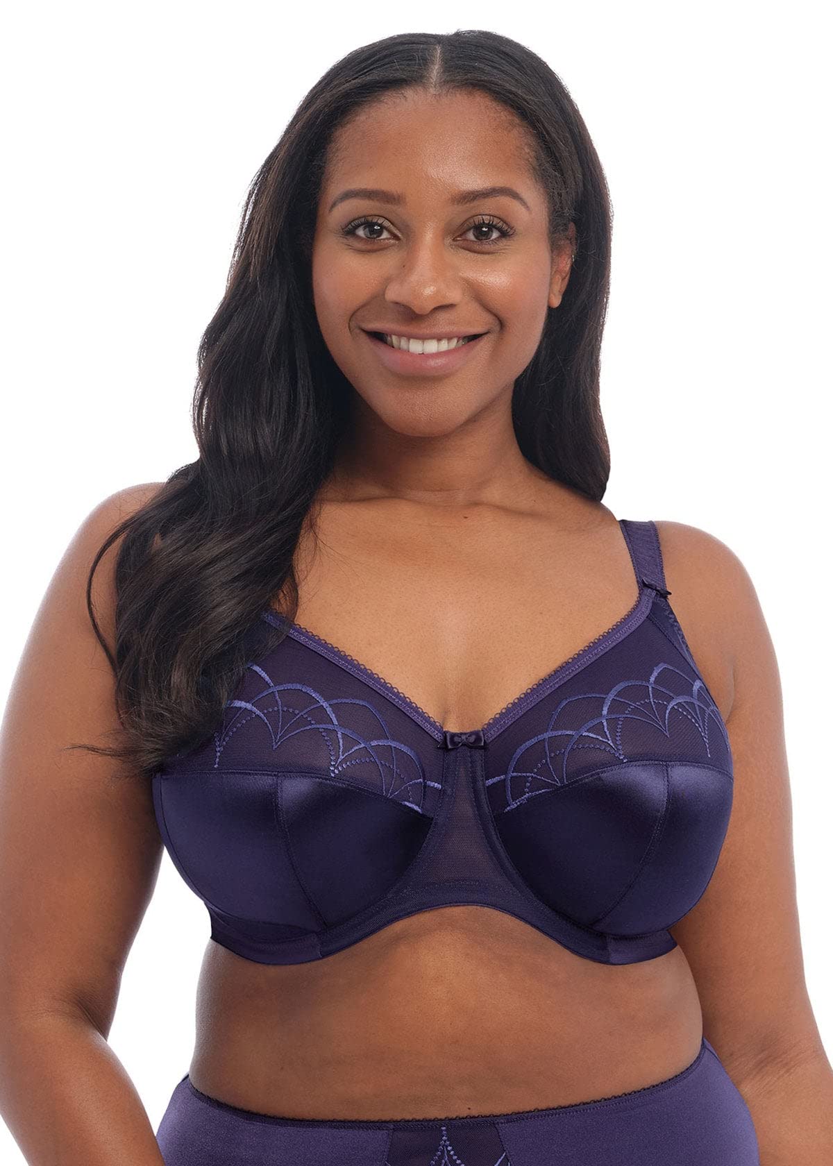 Elomi Womens Plus Size Cate Underwire Full Cup Banded Bra, Ink, 34Ff