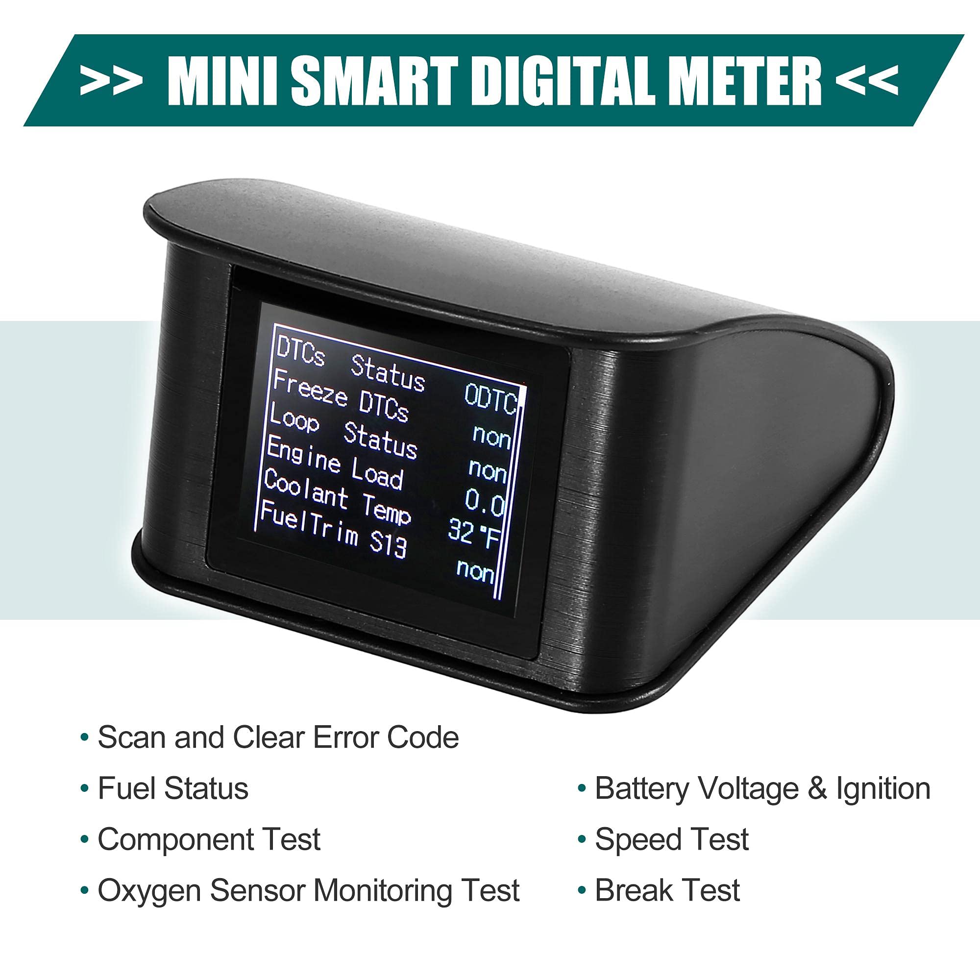 X Autohaux 2.2 Inch Mini Hud Head Up Display Car Dashboard Digital Speedometer Multifunction Data Display Error Alarm Tft Lcd Di