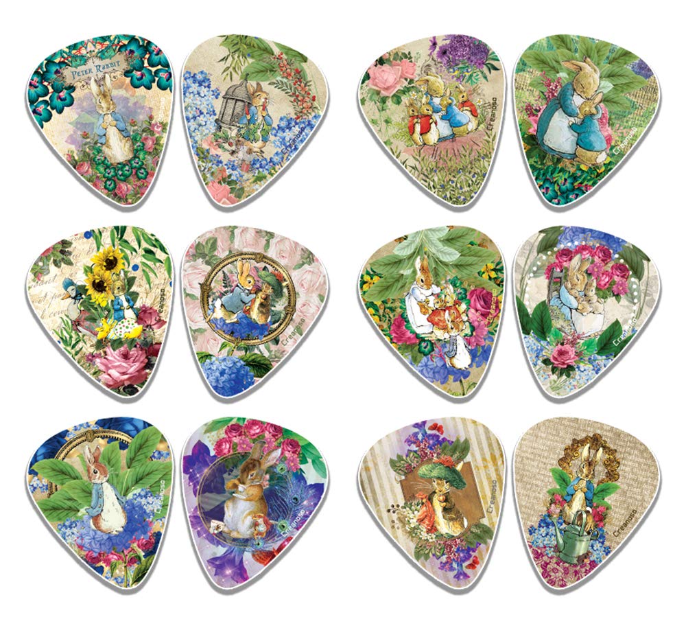Creanoso Peter Rabbit Guitar Picks (12Pack)  Stocking Stuffers Premium Quality Gift Ideas Corporate Tokensfor Friends And Fami