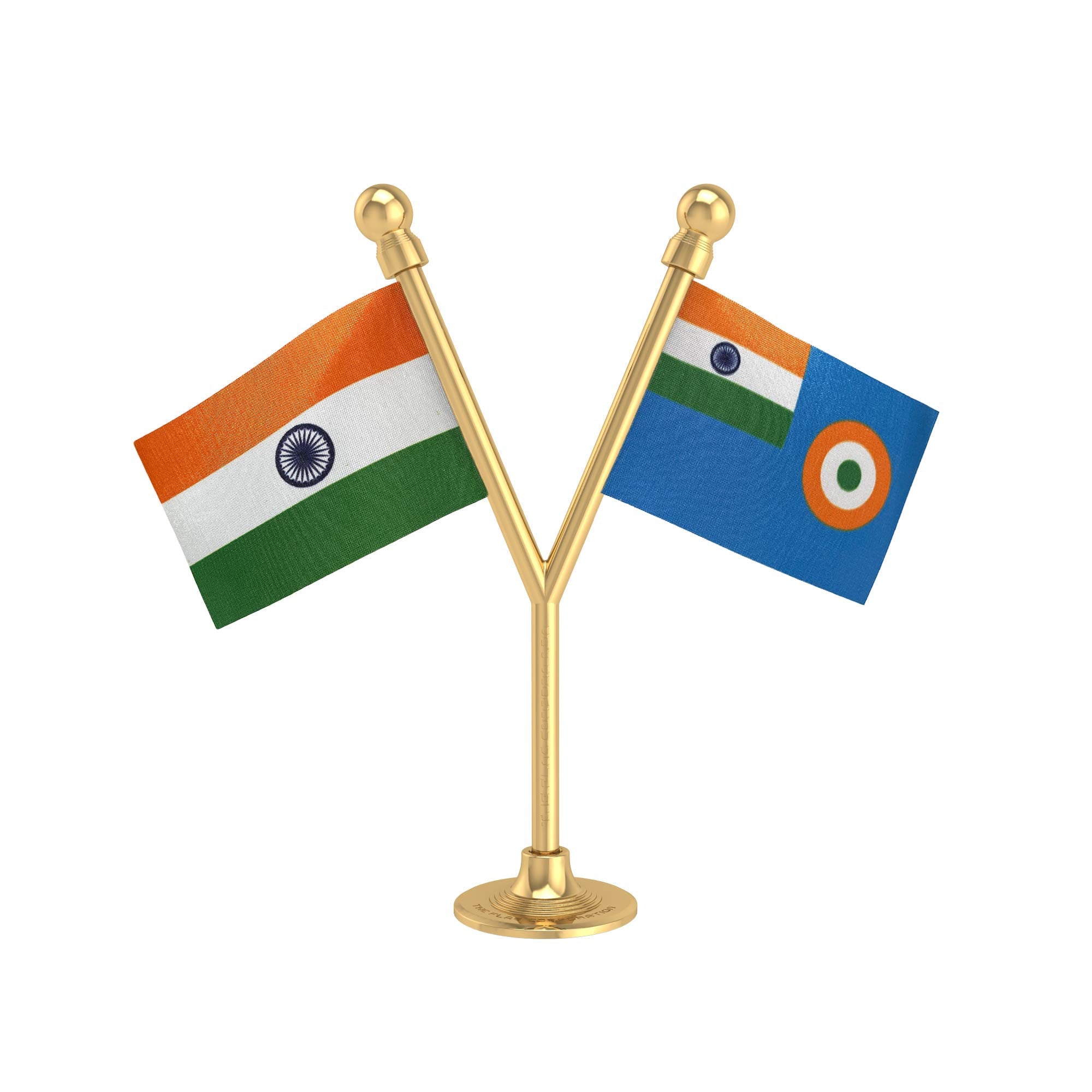 The Flag Shop India And Indian Air Force Miniature Car Dashboard Flag With A GoldPlated YStaff And Nano Base