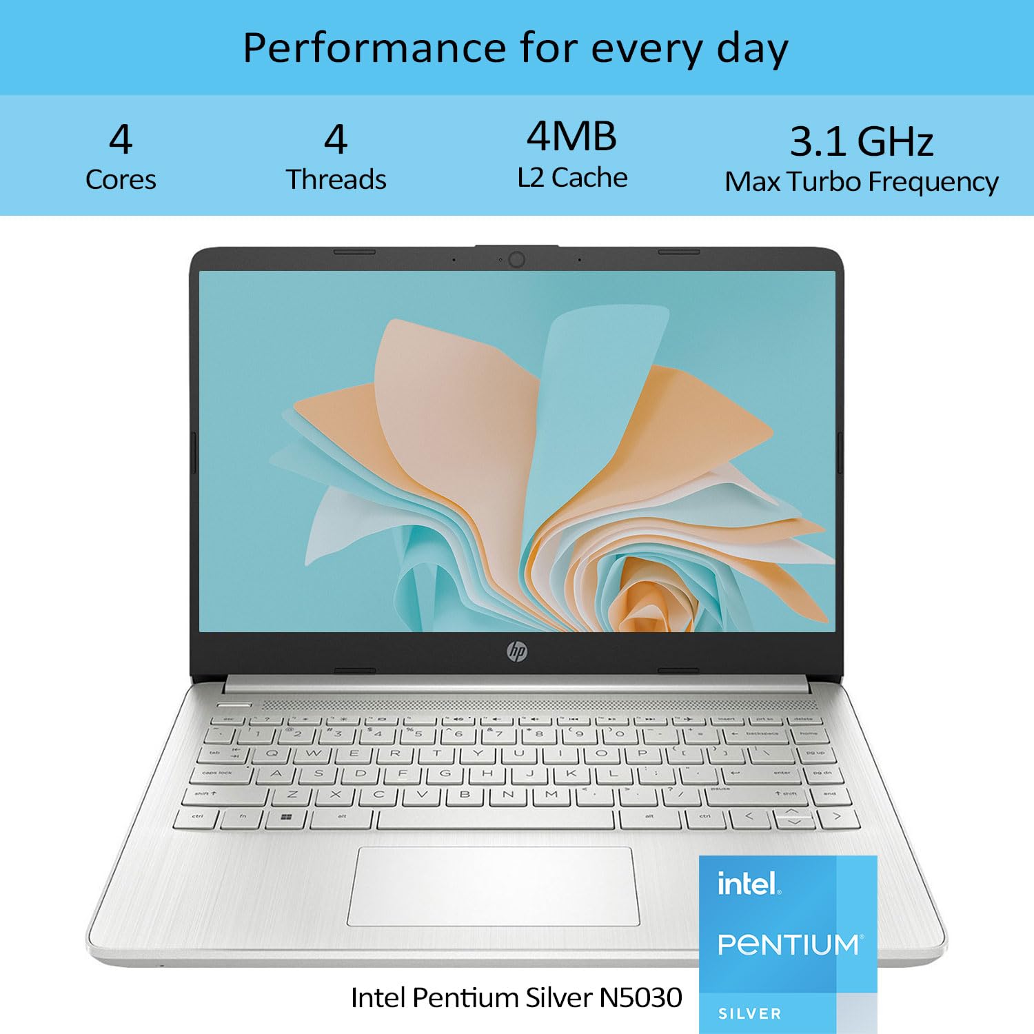 Hp Portable Laptop, 14 Hd Display, Intel Quad-Core (4 Core) Processor, 8Gb Ram, 128Gb Ssd, Webcam, Hdmi, Sd Card Reader, Wi-Fi,