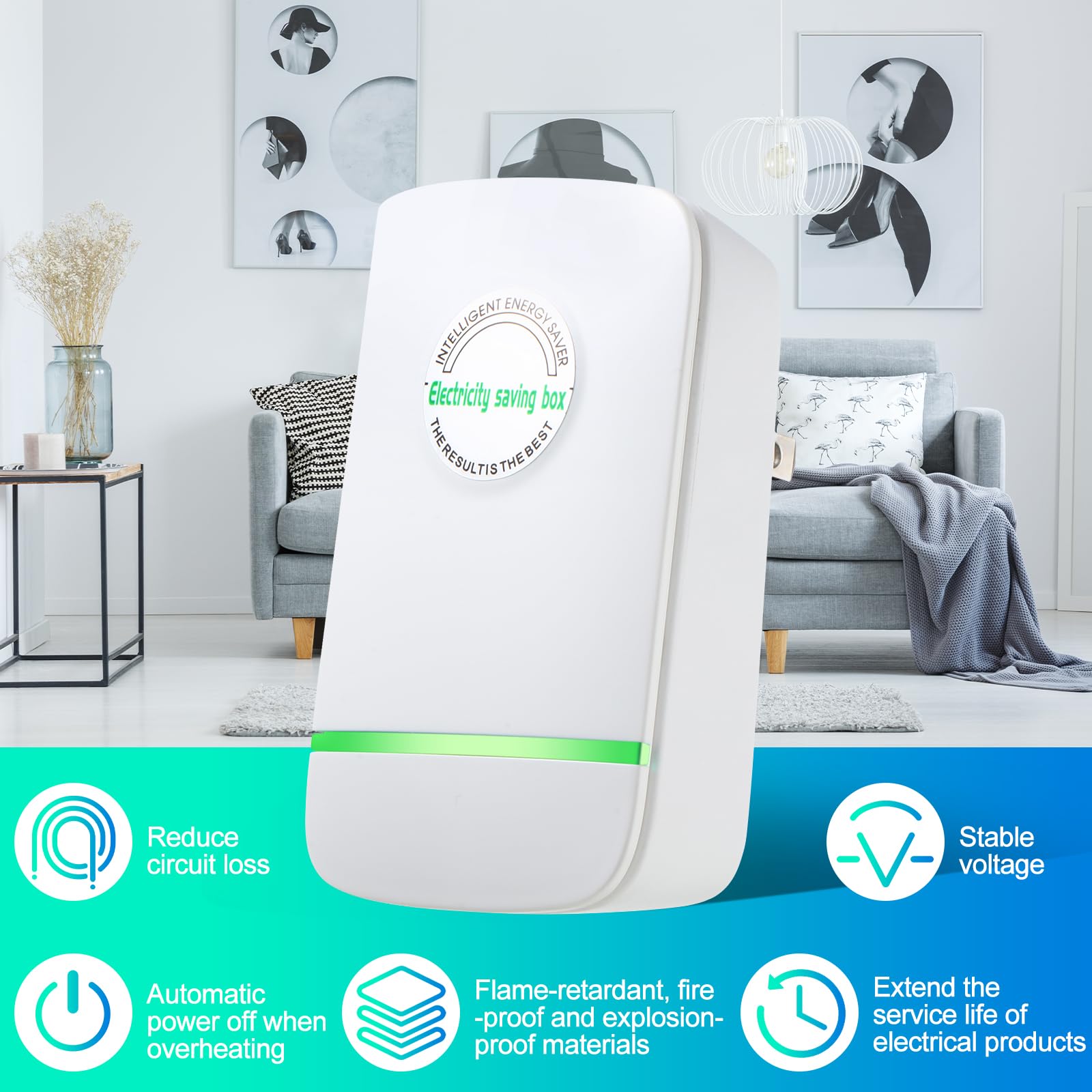 Kigley 12 Pcs Power Saver, Energy Saver, Electricity Saving Box, Household Power Saver, Household Stable Voltage Device And High