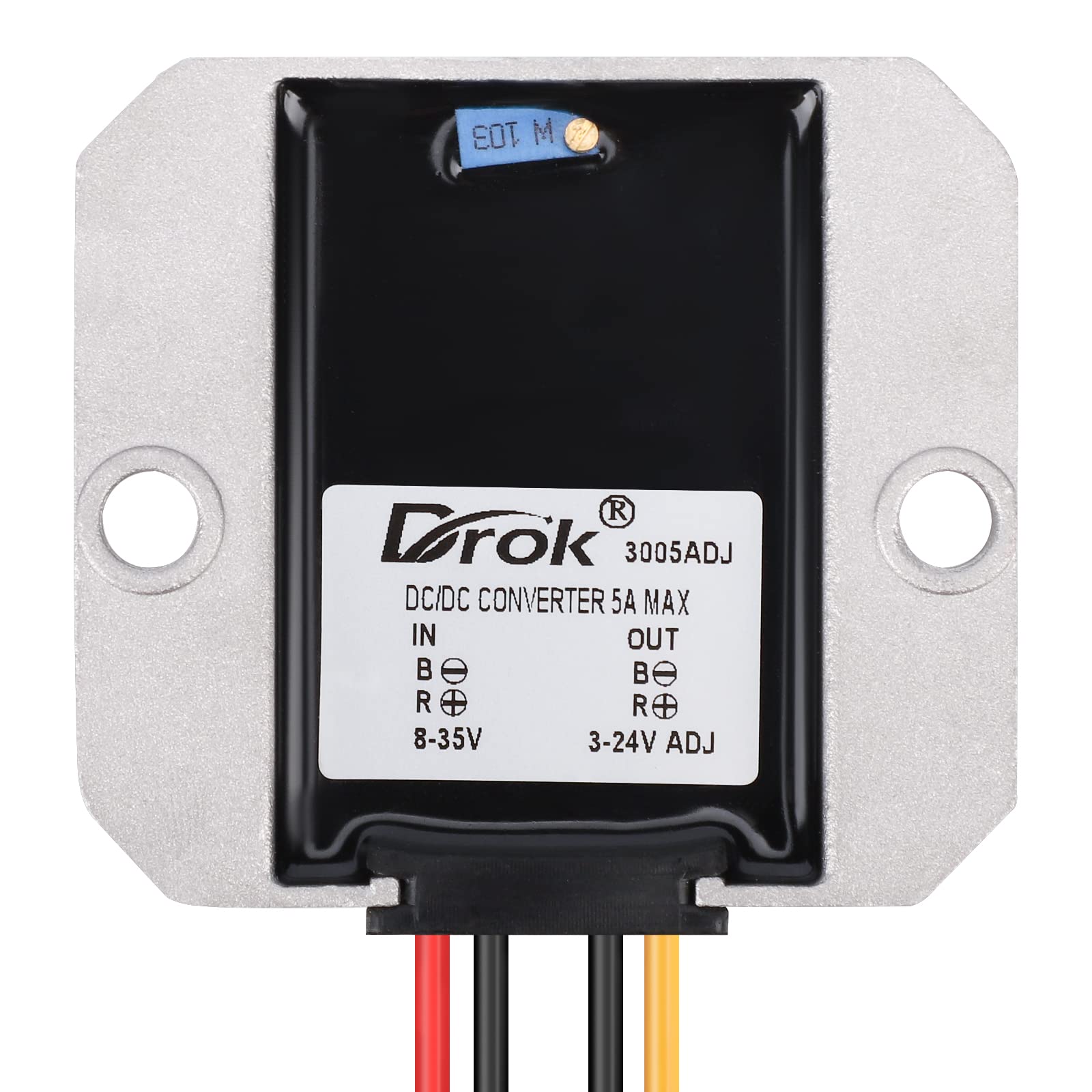 Drok Dc-Dc Buck Converter - 8-35V To 3-24V, 5A Power Supply, Step Down Regulator Module, 24V 12V 5V Volt Transformer Stabilizer