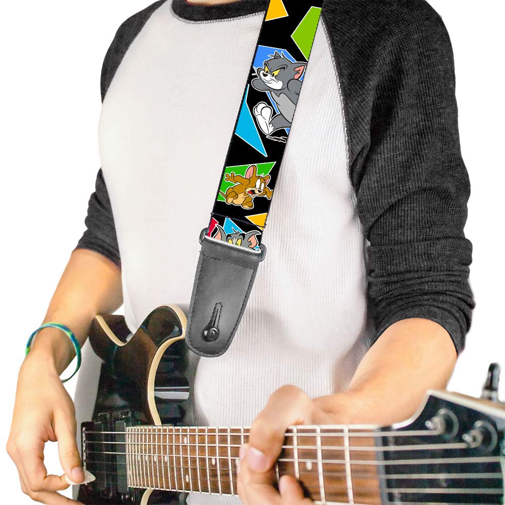 Buckle Down Gs Wtaj007 Guitar Strap   Tom & Jerry Poses Black/Multi Color (Vertical For Sp/Gs   From Wtaj004), 2'' Wide & 29 54'