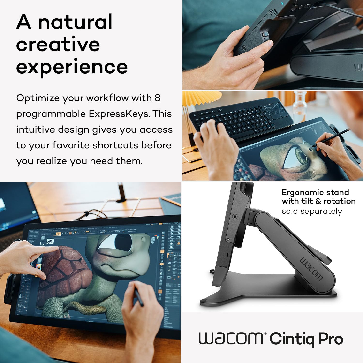 Wacom Cintiq Pro 22 Drawing Tablet With Screen, 21.5 Ultra Hd 4K Touchscreen Display Graphic Arts Tablet With Pro Pen 3, Profess