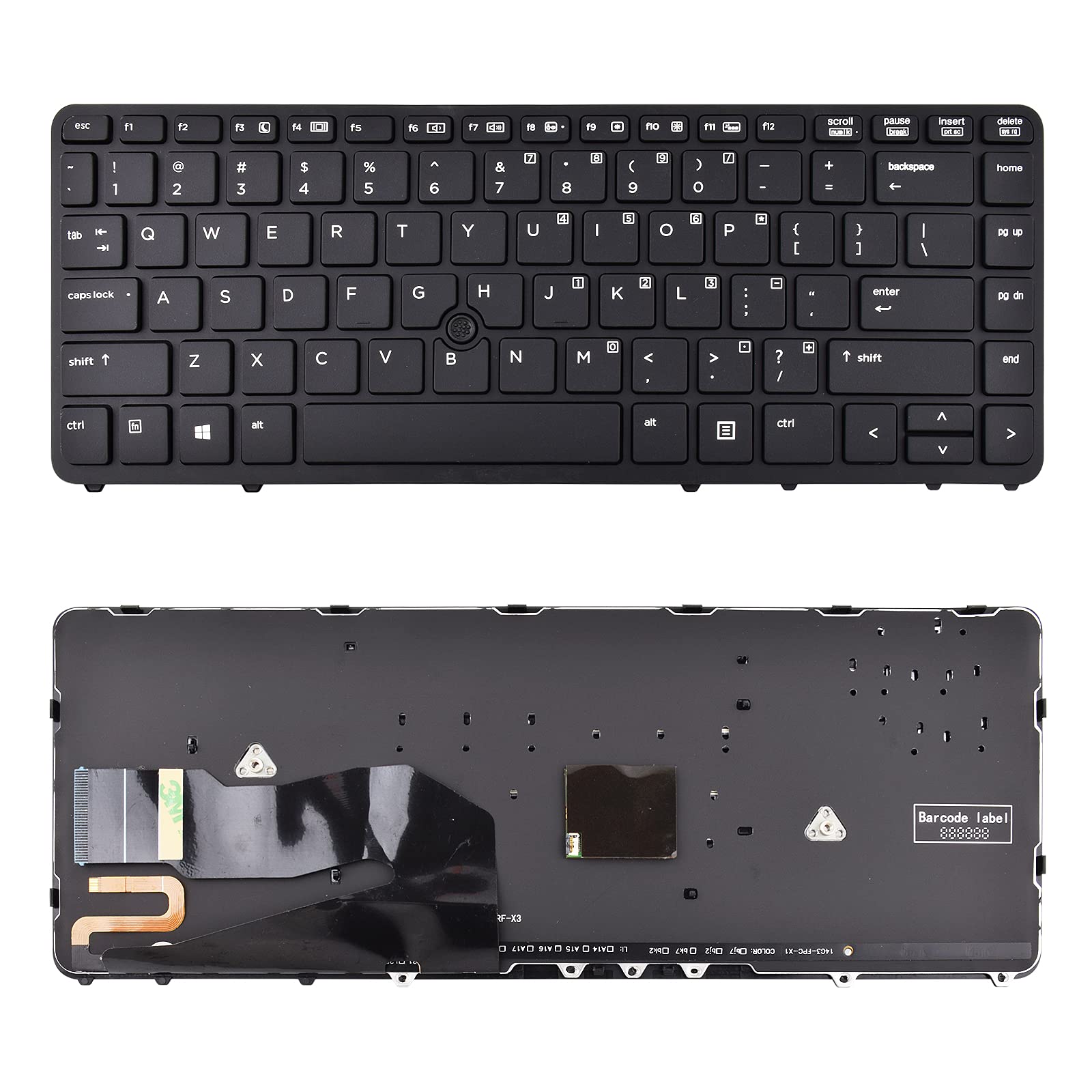 Sunmall Replacement Keyboard Compatible With Hp Elitebook 840 G1 G2 / 850 G1 G2 / 745 G1 G2/Hp Zbook 14 5U G2 With Backlight And