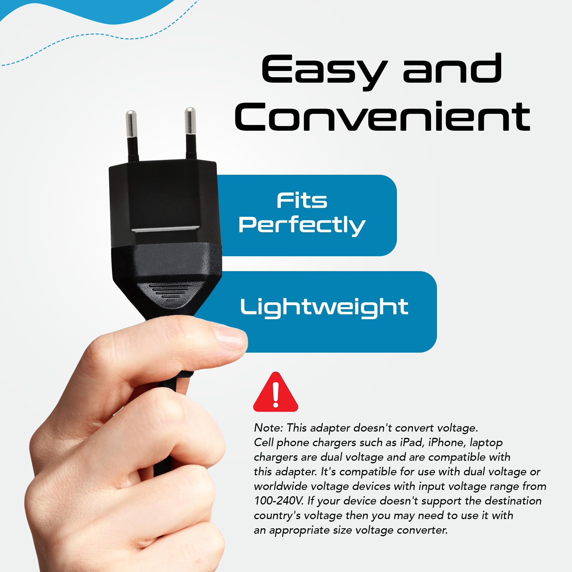 Ceptics Usa, Canada To European Plug Adapter   Type C Adapter Compatible In Europe, Canada To European Travel Plug Adapter Ideal