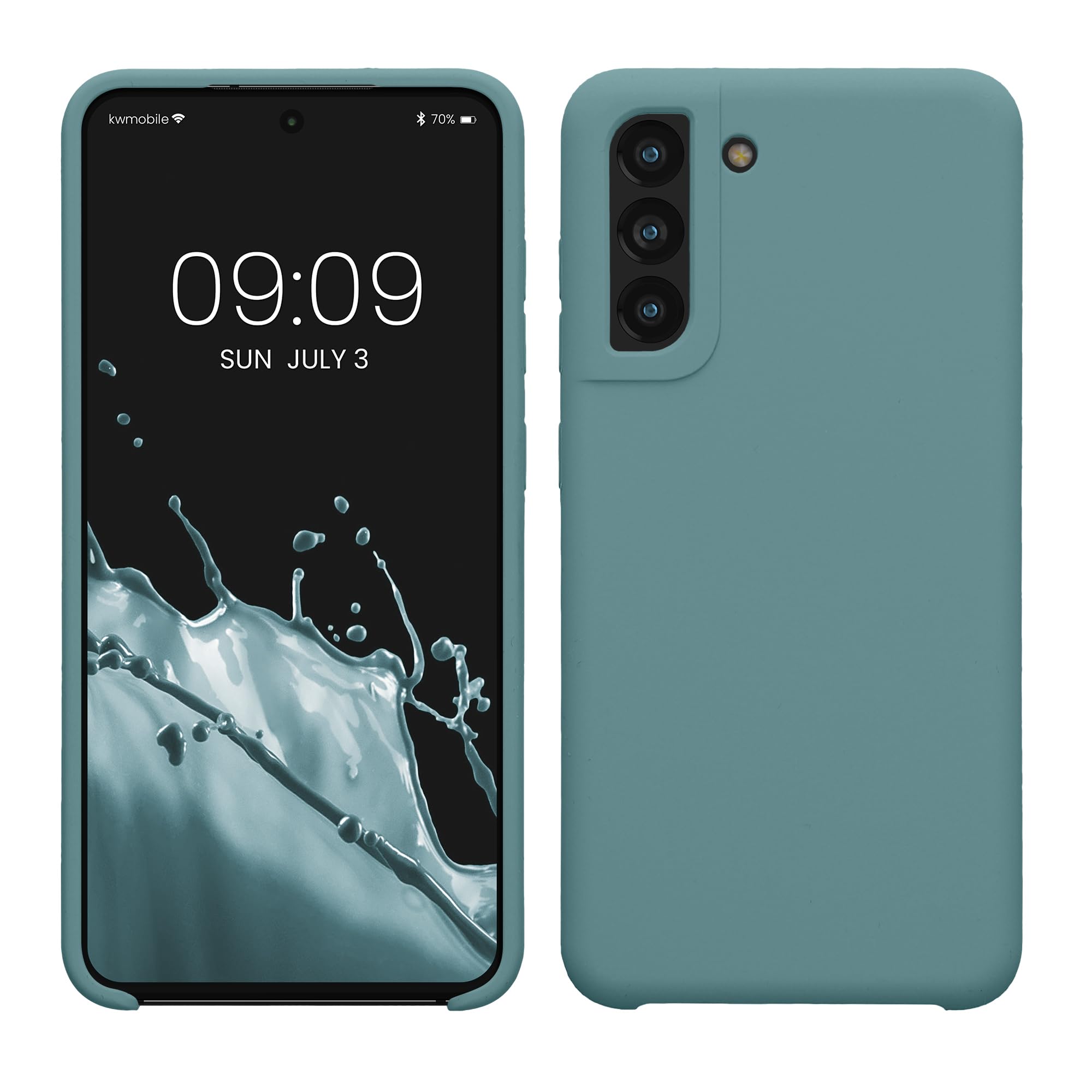 kwmobile Case Compatible with Samsung Galaxy S21 FE Case - TPU Silicone Phone Cover with Soft Finish - Arctic Night