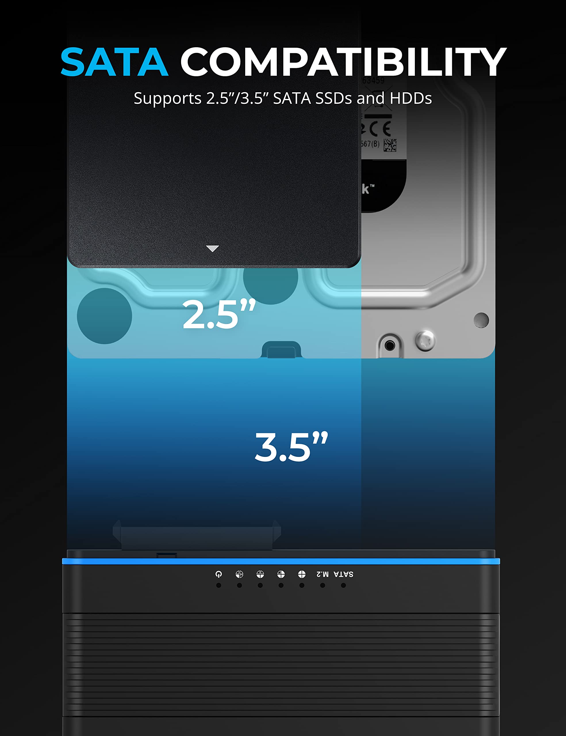 Sabrent Usb 3.2 Type C M.2 Pcie Nvme + 2.5/3.5 Inch Ssd & Hdd Converter [Ds Ucmh]