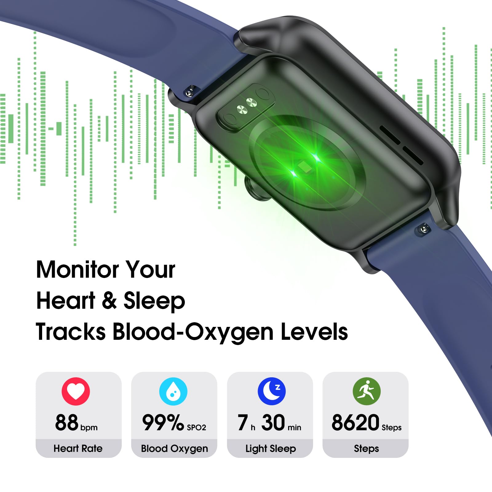 Smart Watch (Answer/Make Call) For Women Men, Fitness Tracker With Heart Rate, Blood Oxygen, Sleep Tracker, Ip68 Waterproof Fitn