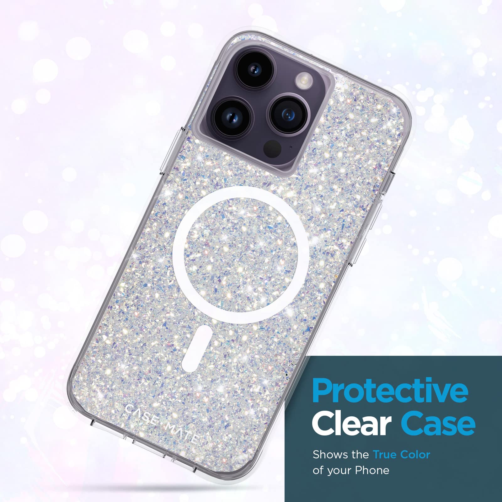 Case Mate Iphone 14 Pro Max Case   Twinkle Stardust [10Ft Drop Protection] [Compatible With Magsafe] Magnetic Cover With Cute Bl