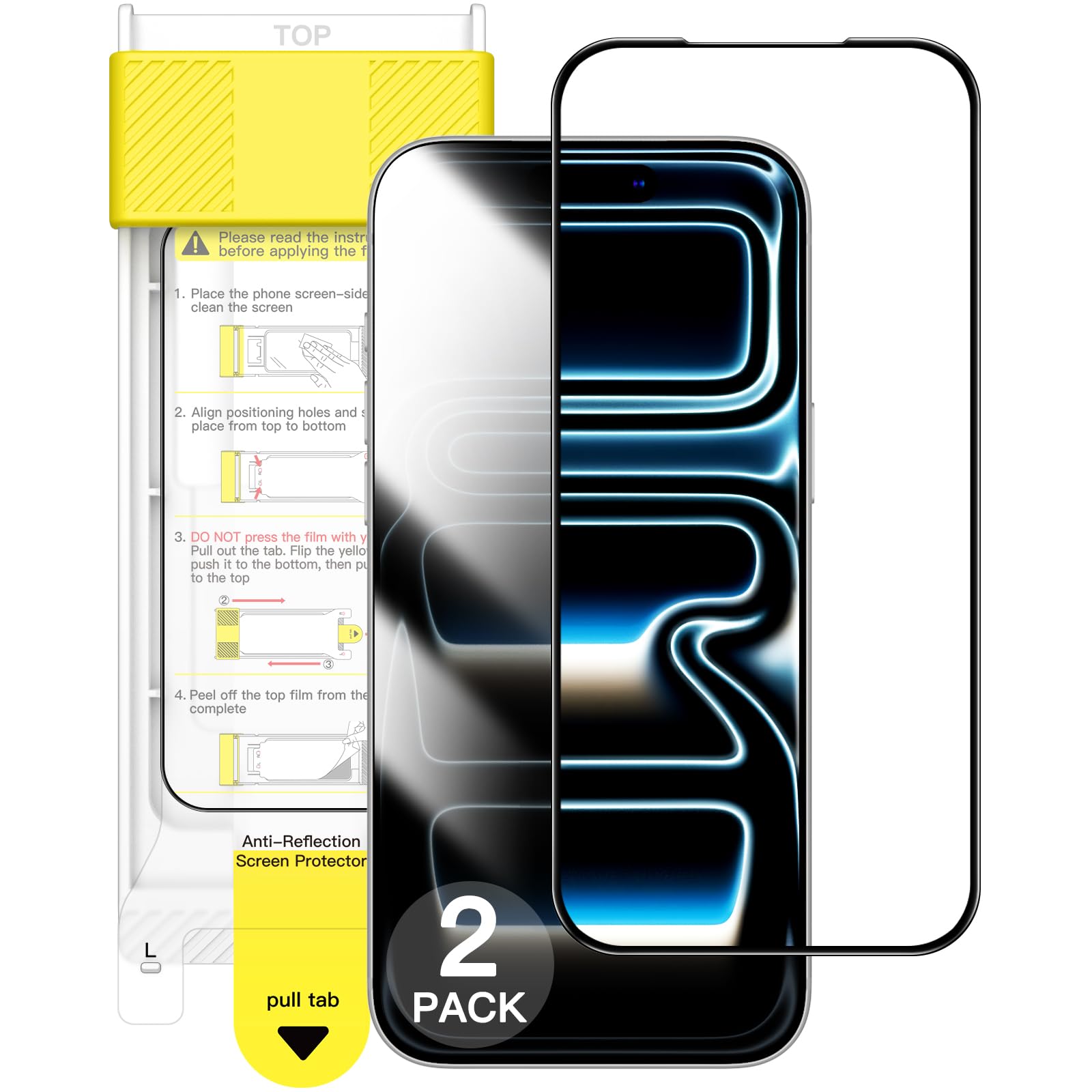 JETech Full Coverage Screen Protector for iPhone 17 Pro Max, AR Anti-Reflective Coating, Black Edge Tempered Glass, Anti-Fingerp