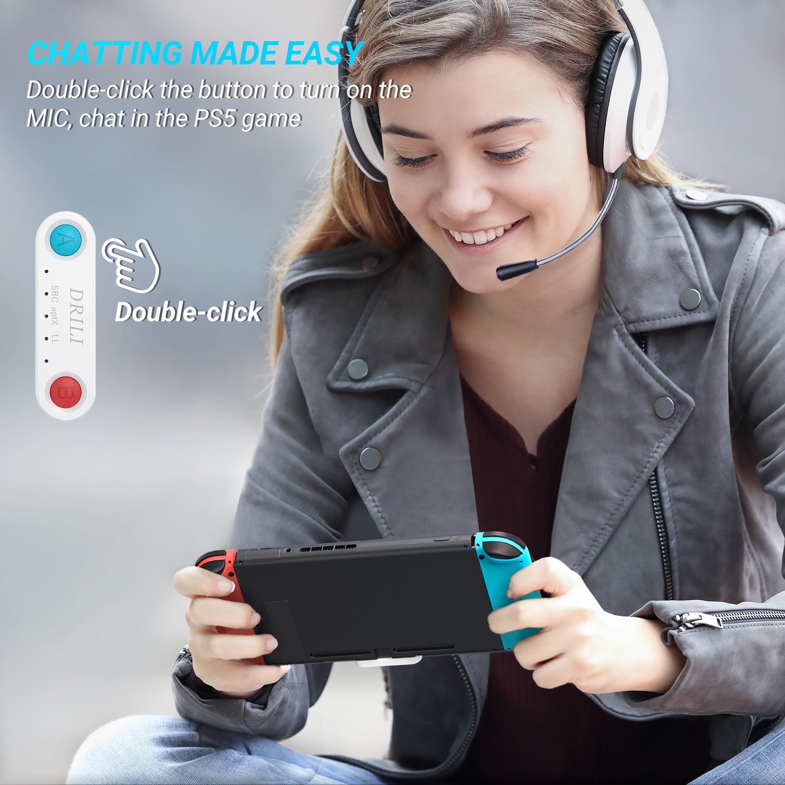 Ps5 Bluetooth Audio Adapter, Drili Low Latency Bluetooth Audio Transmitter, Usb C Headphone Adapter With Aptx Low Latency Suppor