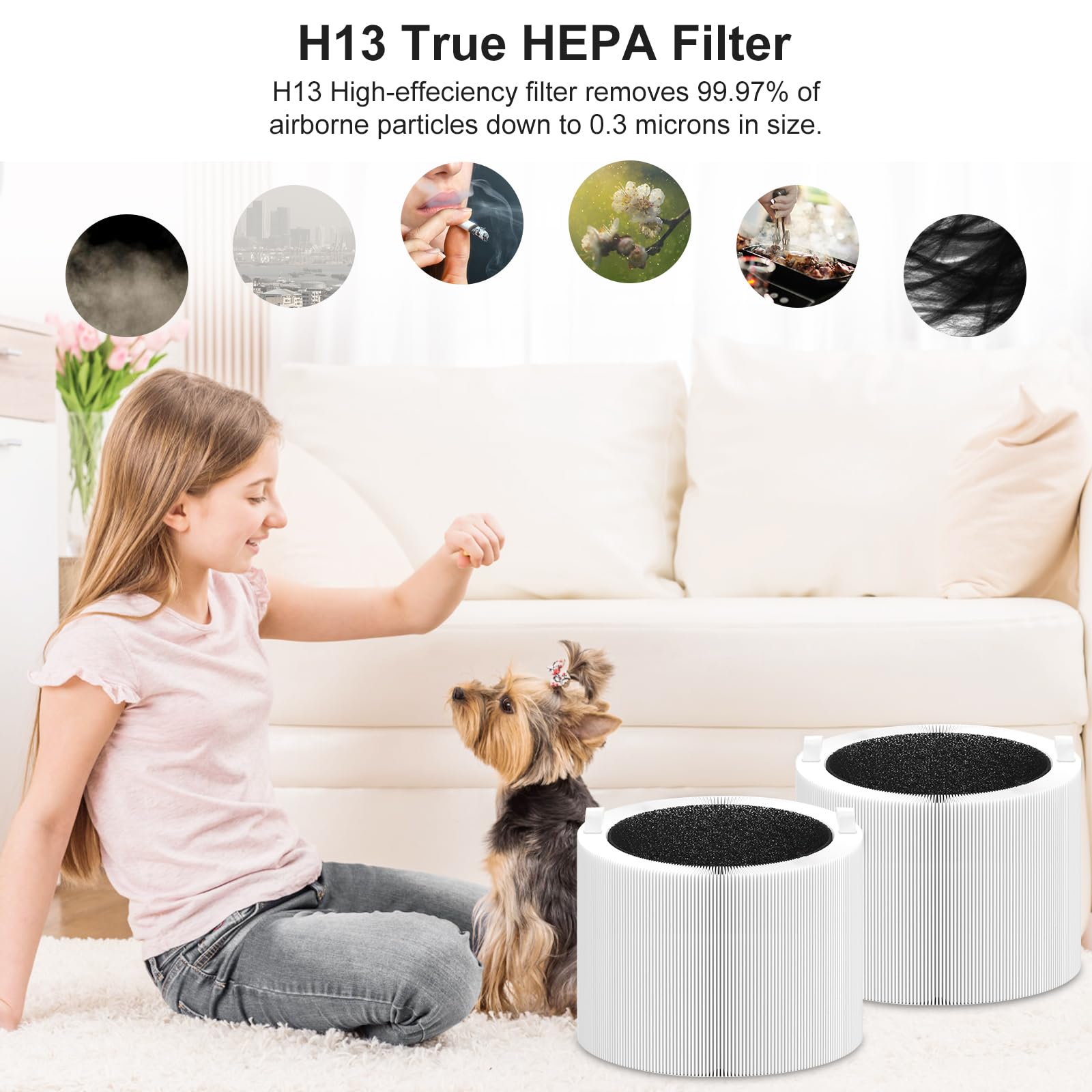 Blue Pure 411I/411A Max Replacement Filter Compatible With Blue Pure 411I/411A Max Air Purifier. Blue Pure F4Max, 3 In 1 H13 Tur