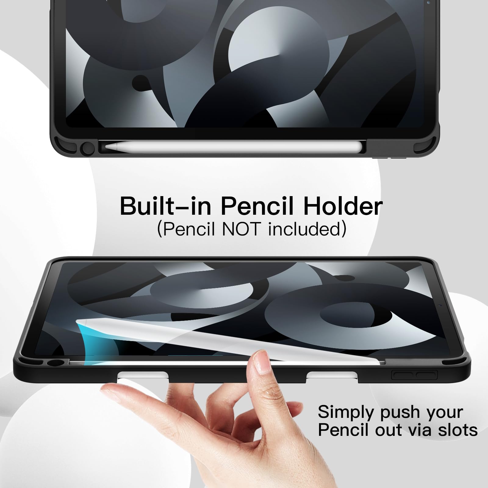 Jetech Case For Ipad Air 11-Inch M3/M2 (2025/2024), Ipad Air 5/4 (2022/2020 5Th/4Th Generation 10.9-Inch) With Pencil Holder, Sl