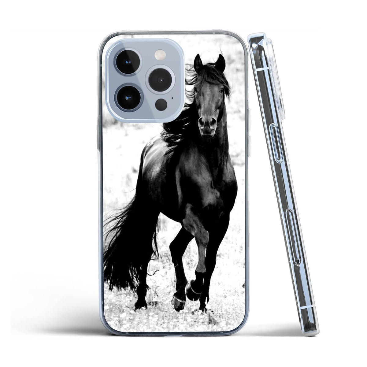 Ningpiyaya Compatible With Iphone 16 Pro Case, Trendy Cool Wild Horse Design Case Soft Tpu Slim Protective Clear Case Gift For W