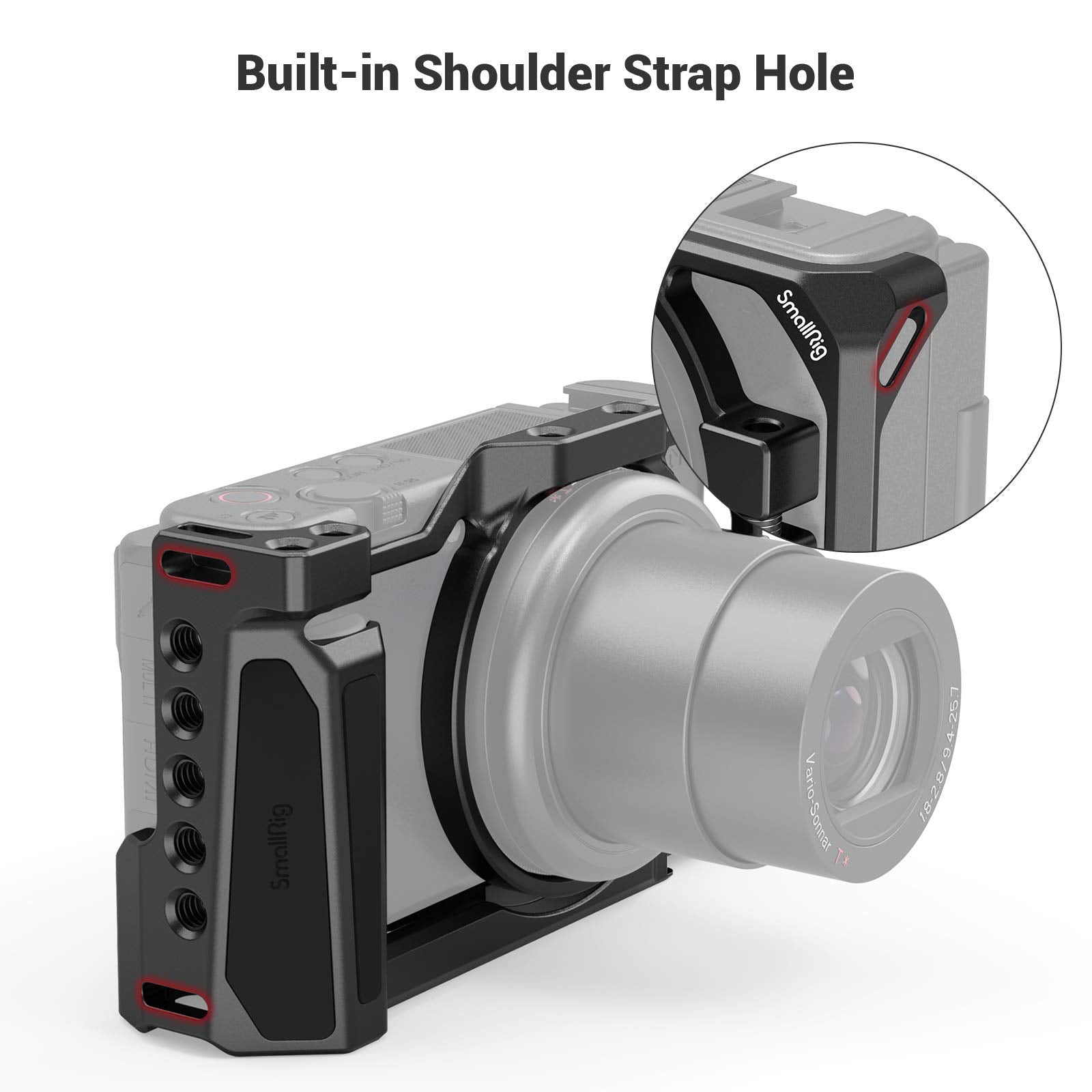 Smallrig Camera Cage For Sony Zv-1 Ii/Zv-1F / Zv-1 Camera, With Silicone Gel Grip, Cold Shoe Mount - 2938