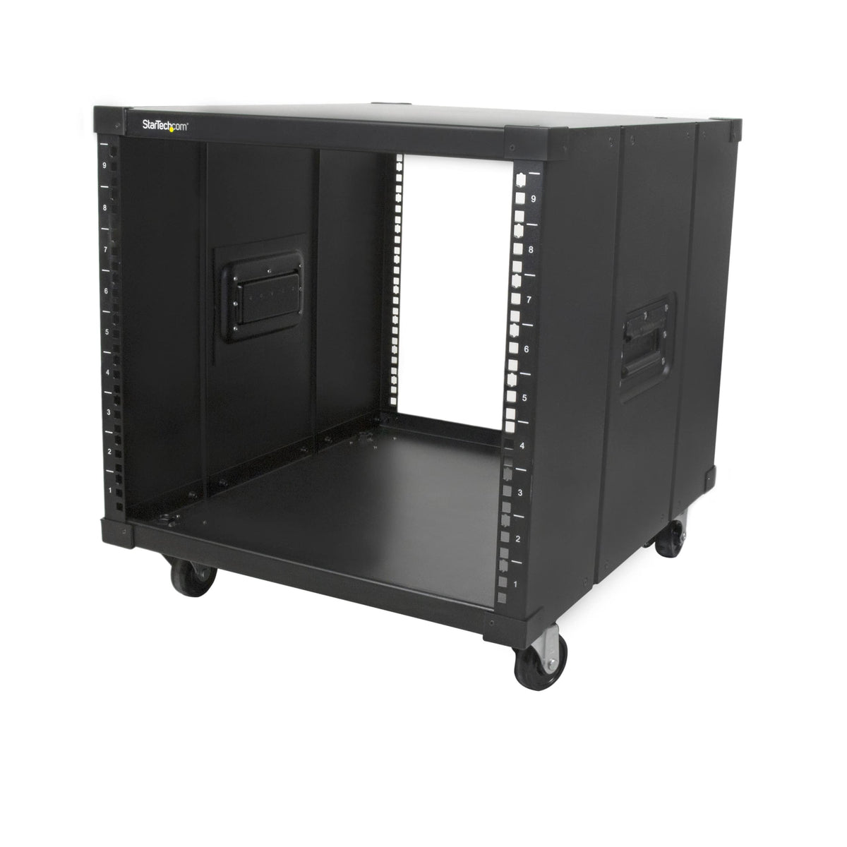 Startech.Com 4 Post 9U Mobile Open Frame Server Rack, Network Rack With Wheels, 19'' Rolling Rack For Home/Office Narrow Floor S