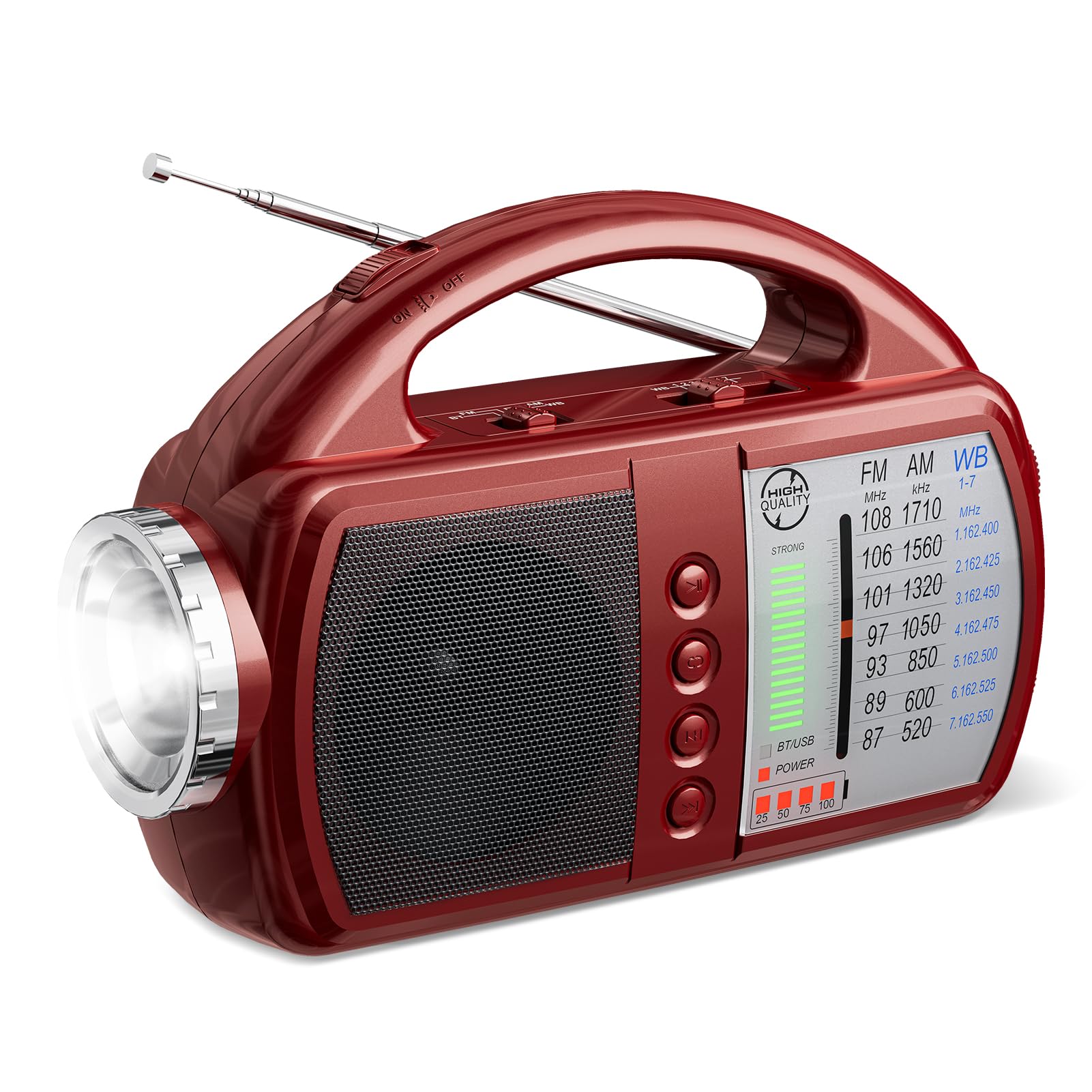 Audiocrazy Weather Radio Portable Am Fm Radio With Bluetooth Rechargeable Emergency Radio Built In Rechargeable Battery Or 4 Aa