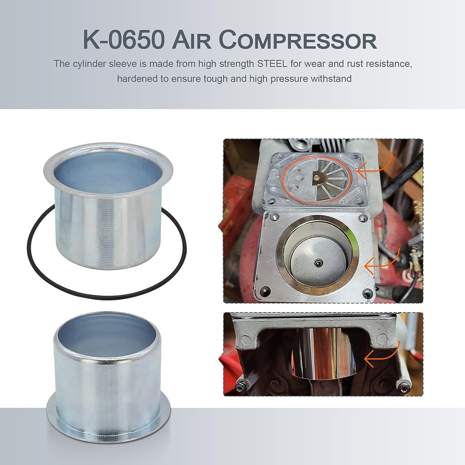 Powswopx K 0650 Air Compressor Cylinder Ring Kit Compatible With Craftsman Devilbiss Porter Cable, Replace K 0058 Kk 4835 Kk 508