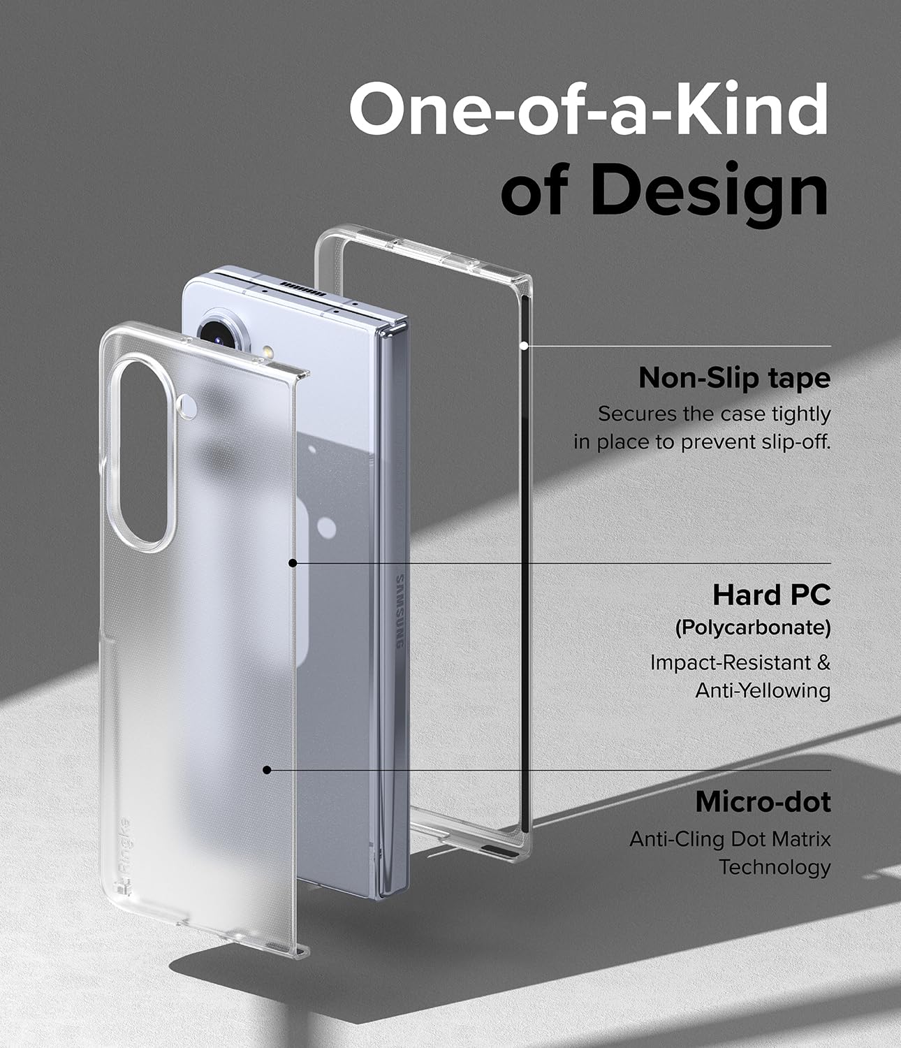 Ringke Slim [Prevents Oily Smudges] Compatible With Samsung Galaxy Z Fold 5 Case, Anti-Fingerprint Technology Smudge Proof Trans