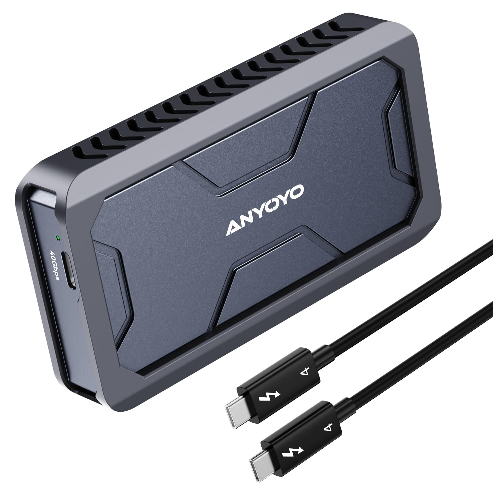 Anyoyo 40Gbps M.2 Nvme Ssd Enclosure, Tool Free Installation, Aluminum Usb 4.0 M.2 Nvme Ssd Enclosure With Thunderbolt 4 Cable C