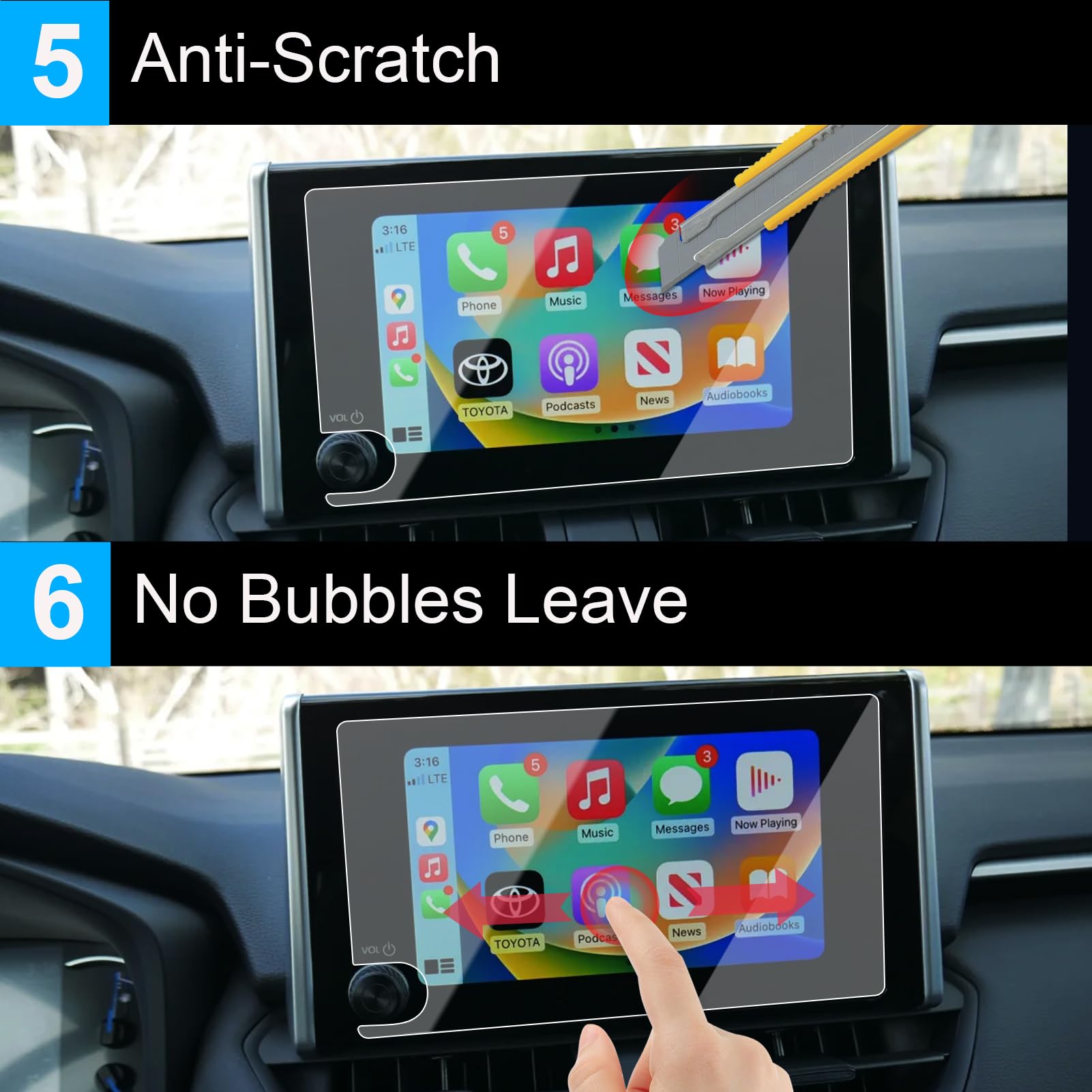 Ttcr Ii Compatible With 2023 2024 2025 Toyota Rav4 Le Xle Screen Protector 8 Inch, For 2023 2025 Corolla Touchscreen Protector, For 2023 2025 Prius Navigation Tempered Glass Screen Protector 8 In