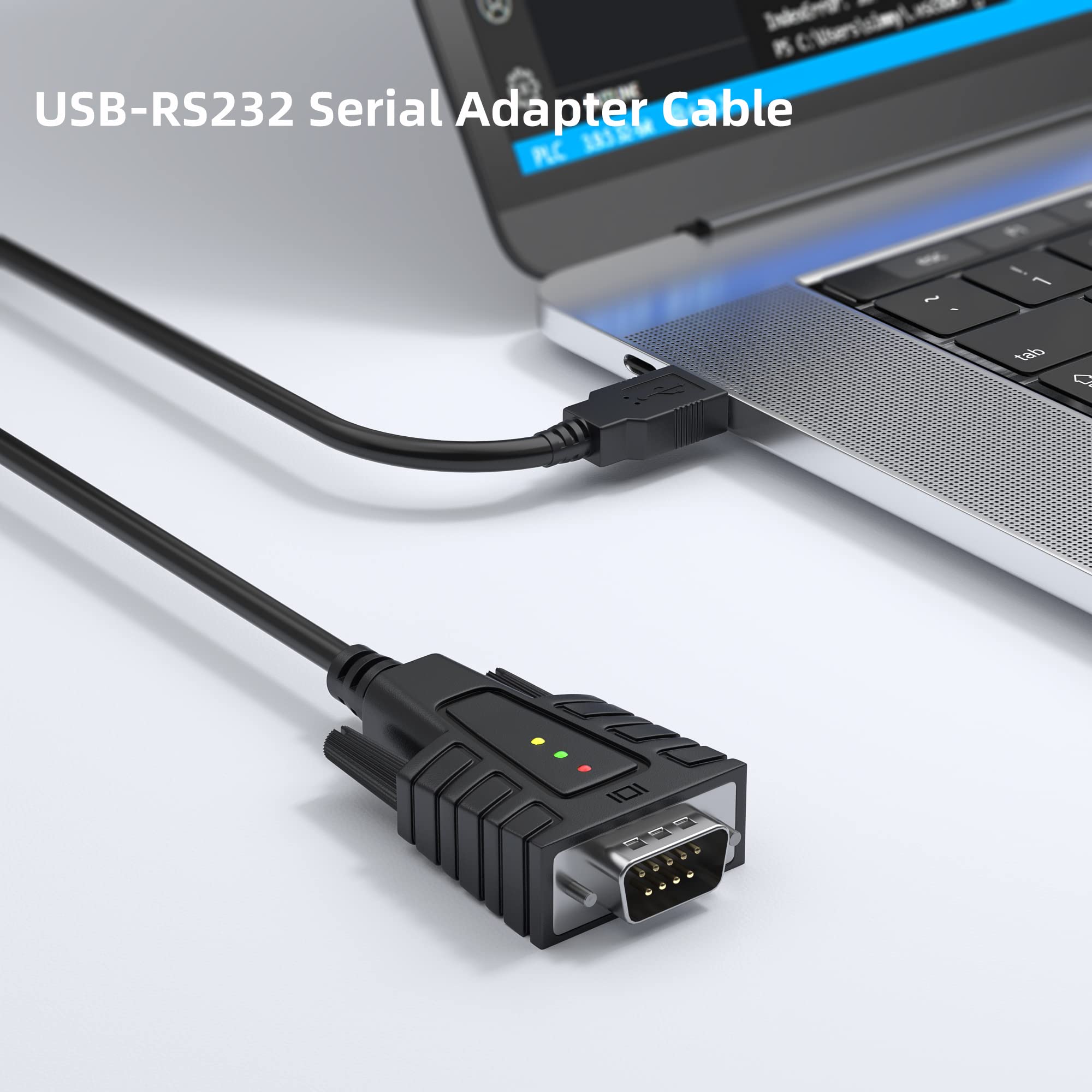 DriverGenius USB to Serial RS232 DB9 Adapter Cable, 3ft - Prolific PL2303, Compatible with Windows 11, macOS Sequoia 15.1.1