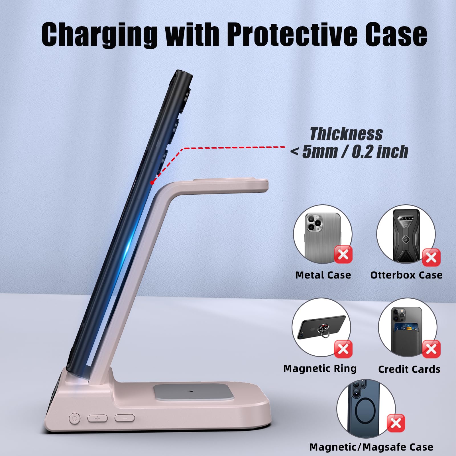 Wireless Charger For Samsung Charging Station, 3 In 1 Android Phone Wireless Charger For Samsung Galaxy S24 Ultra/S23 Ultra/Z Fl