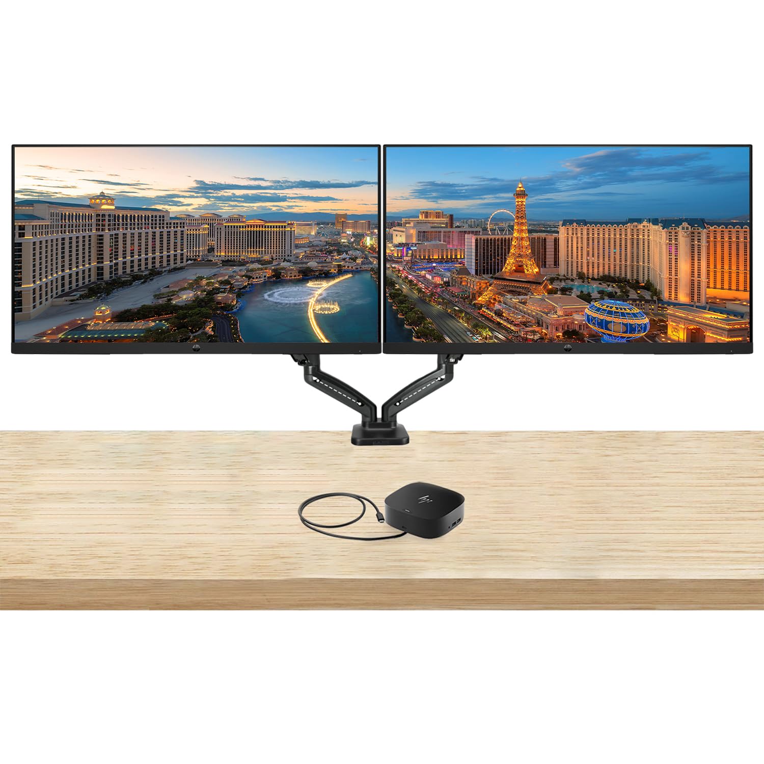 Hp P32U G5 32-Inch 2560 X 1440 Qhd Edge Led Lcd Monitor, 2-Pack Bundle With Built-In Speakers, Hdmi, Usb-C, And Displayport, Des