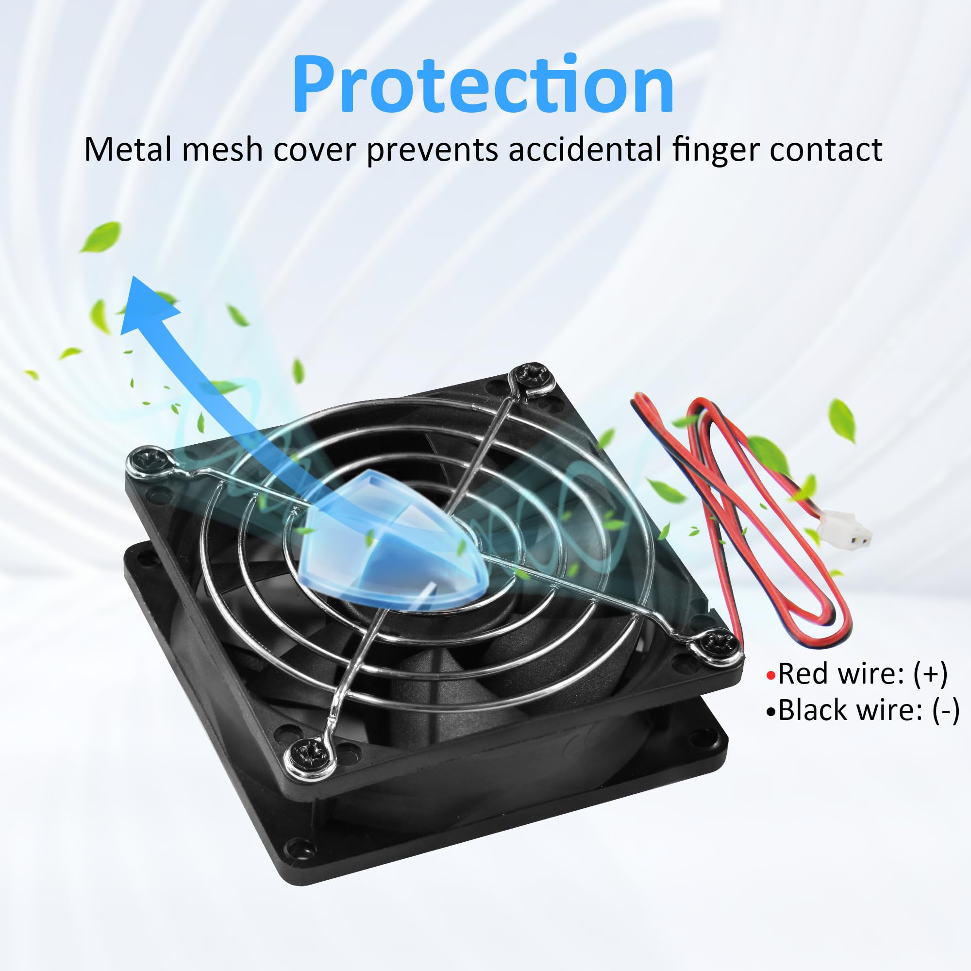 80Mm Dc Fan 12V Computer Fan 80Mm 3.15 Inch 2 Pin Xh 2.54 8025 High Performance Cooling Fan 3000Rpm 2 Pack