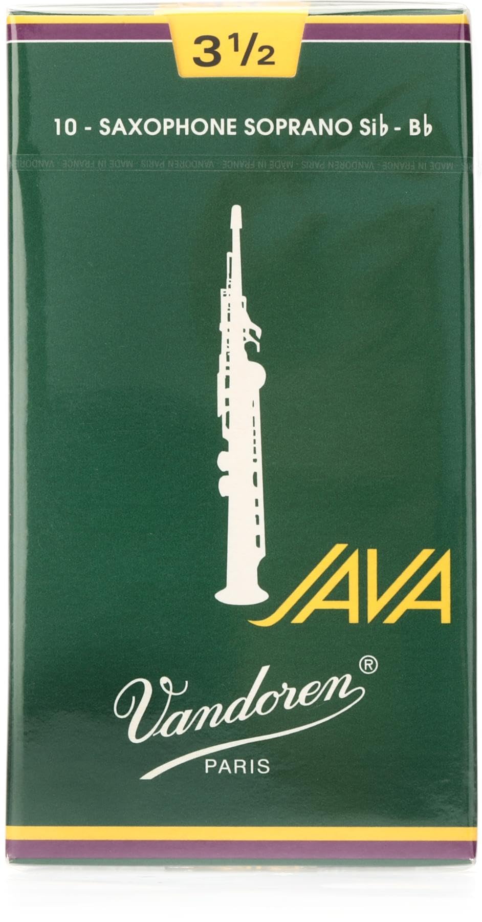 Vandoren SR3035 Soprano Sax JAVA Reeds Strength 3.5; Box of 10