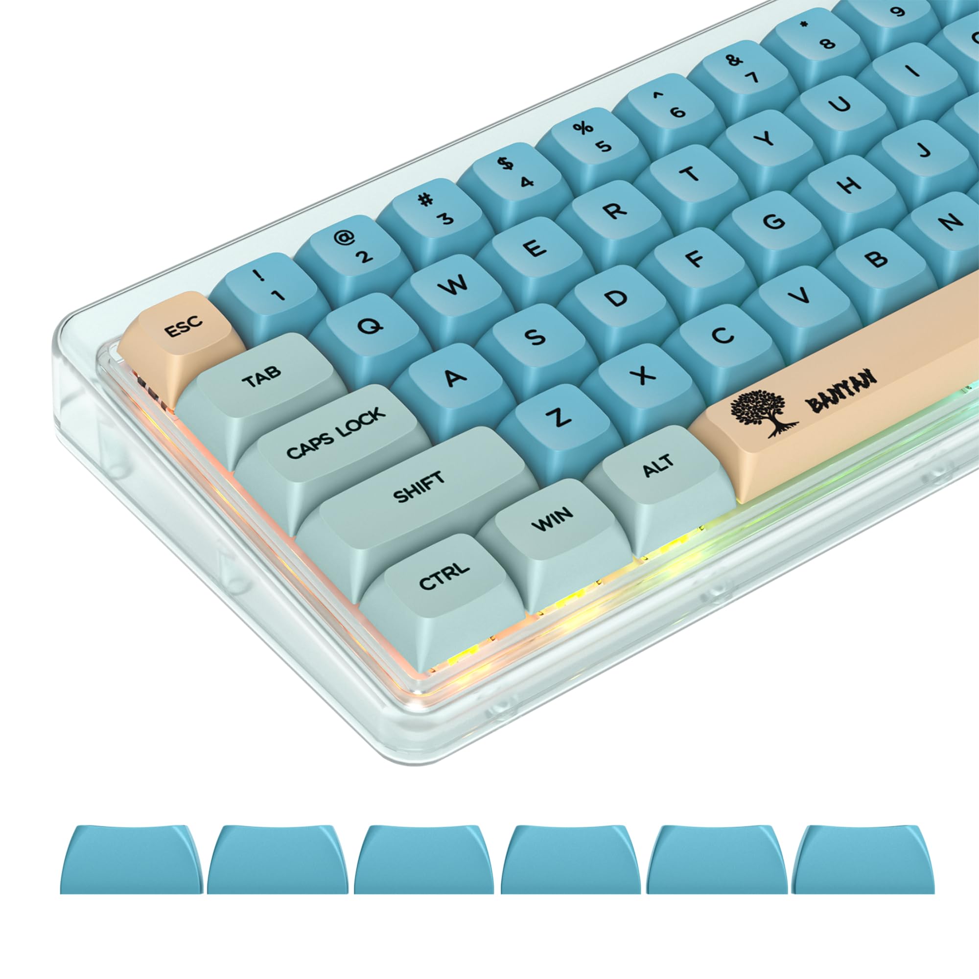 Guffercty Kred Gtsp Xda Profile Pbt Keycaps, 124 Keys Custom Dye Sublimation Keycaps Us Layout With Mac Keycaps For Fullsize, Te