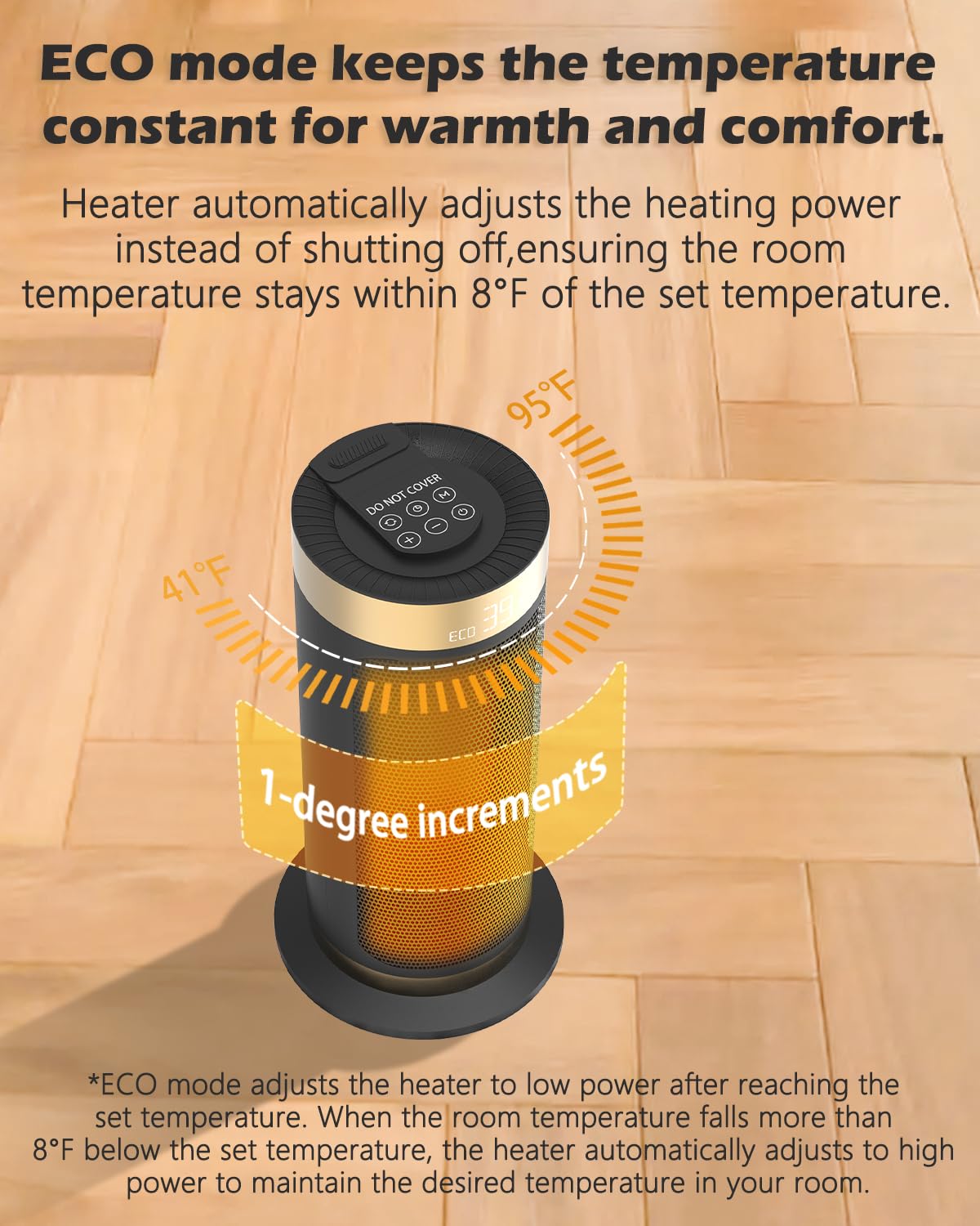 Yolozai Space Heater, 1500W Ptc Electric Heaters With Fan For Indoor Use With Remote, 90 Oscillation 1 12H Timer, Holding Temper