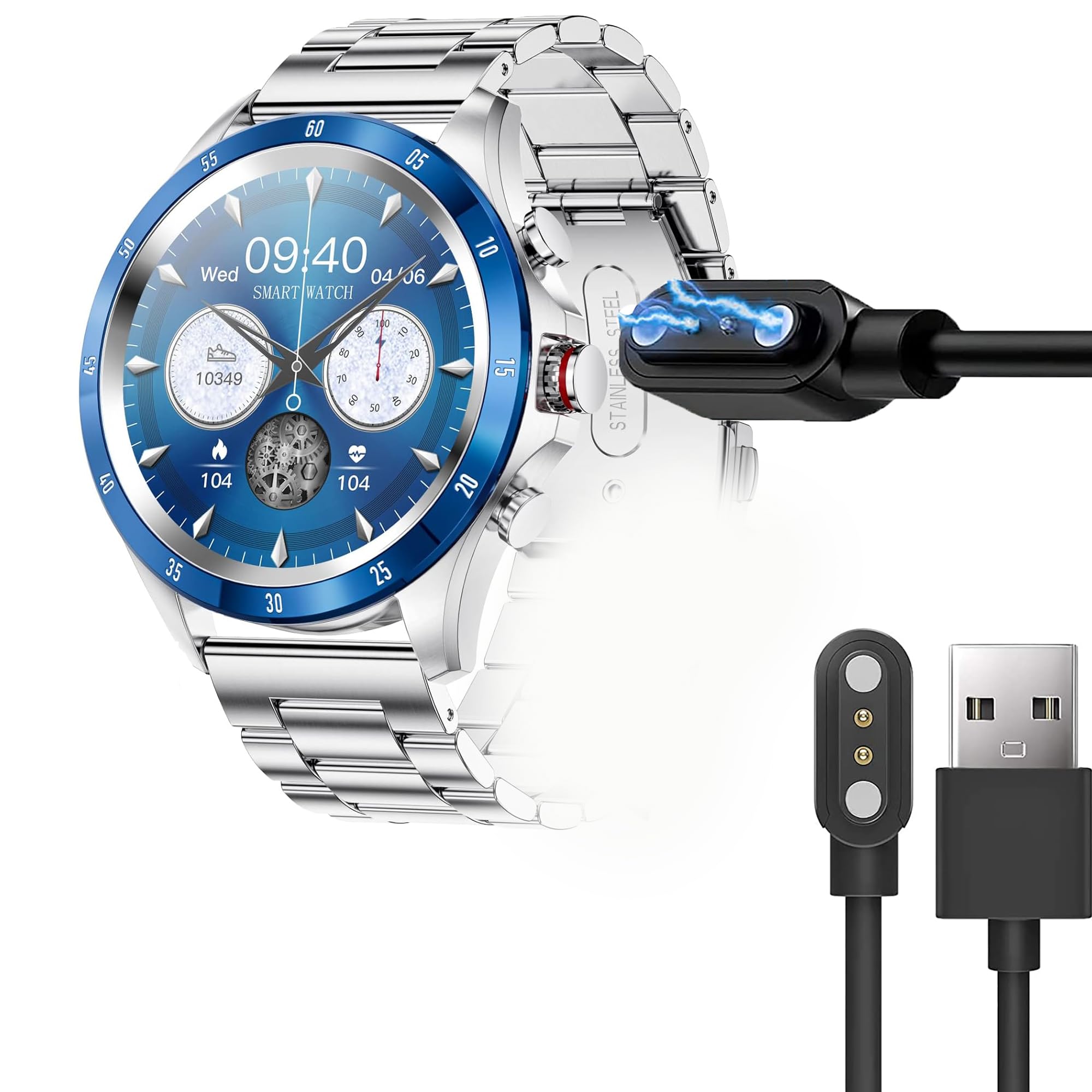 Lamshaw Compatible for LIGE Smart Watch Charger, Magnetic USB Replacement Charging Cable Compatible with LIGE Smart Watch (Black