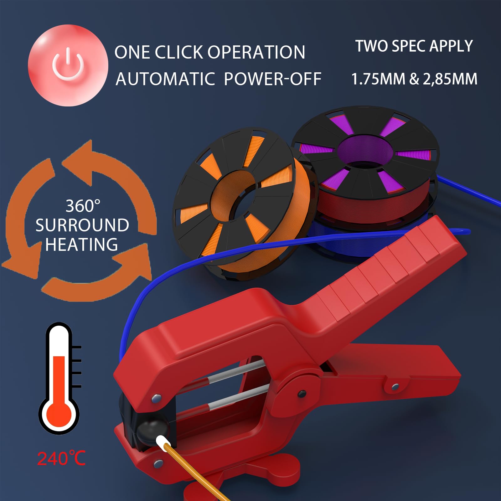 Vit Sport Filament Connector - 1.75Mm & 2.85Mm Ultimate Splicer For 3D Printer, Up To 240? Filament Fuser & Joiner, Compatible W