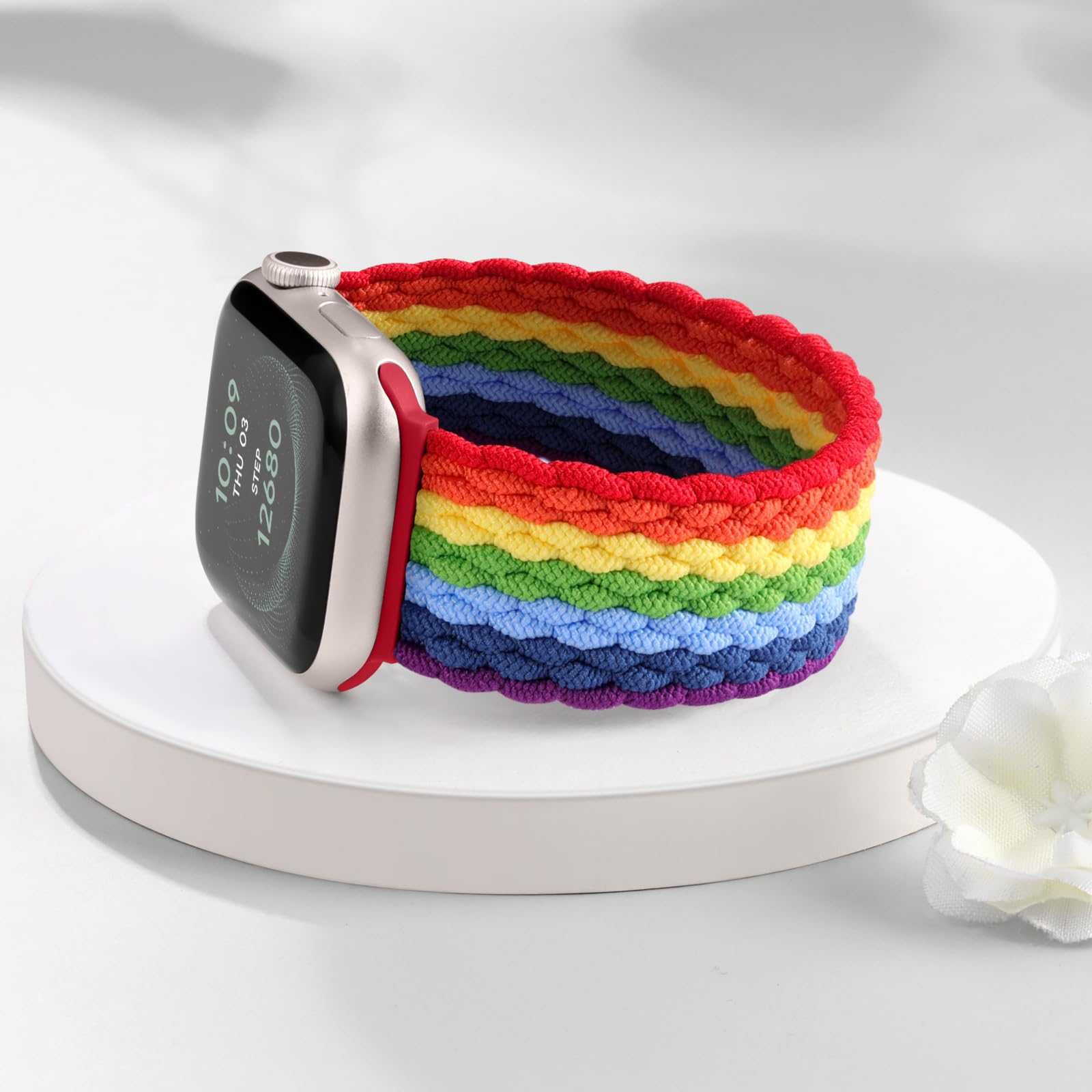 Zedoli Braided Solo Loop Compatible With Apple Watch Ultra/Ultra 2 Band 42Mm 44Mm 45Mm 46Mm 49Mm Men, Stretchy Nylon Solace Band