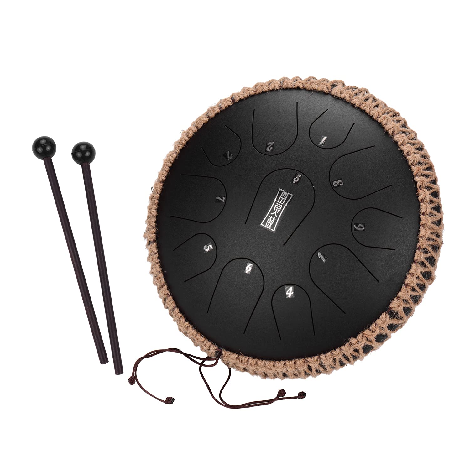 pekdi 12 Inches Portable Steel Tongue Drum 11 Notes C Key Handpan Drum Travel Drum Percussion Instrument with Mallets Carry Bag 
